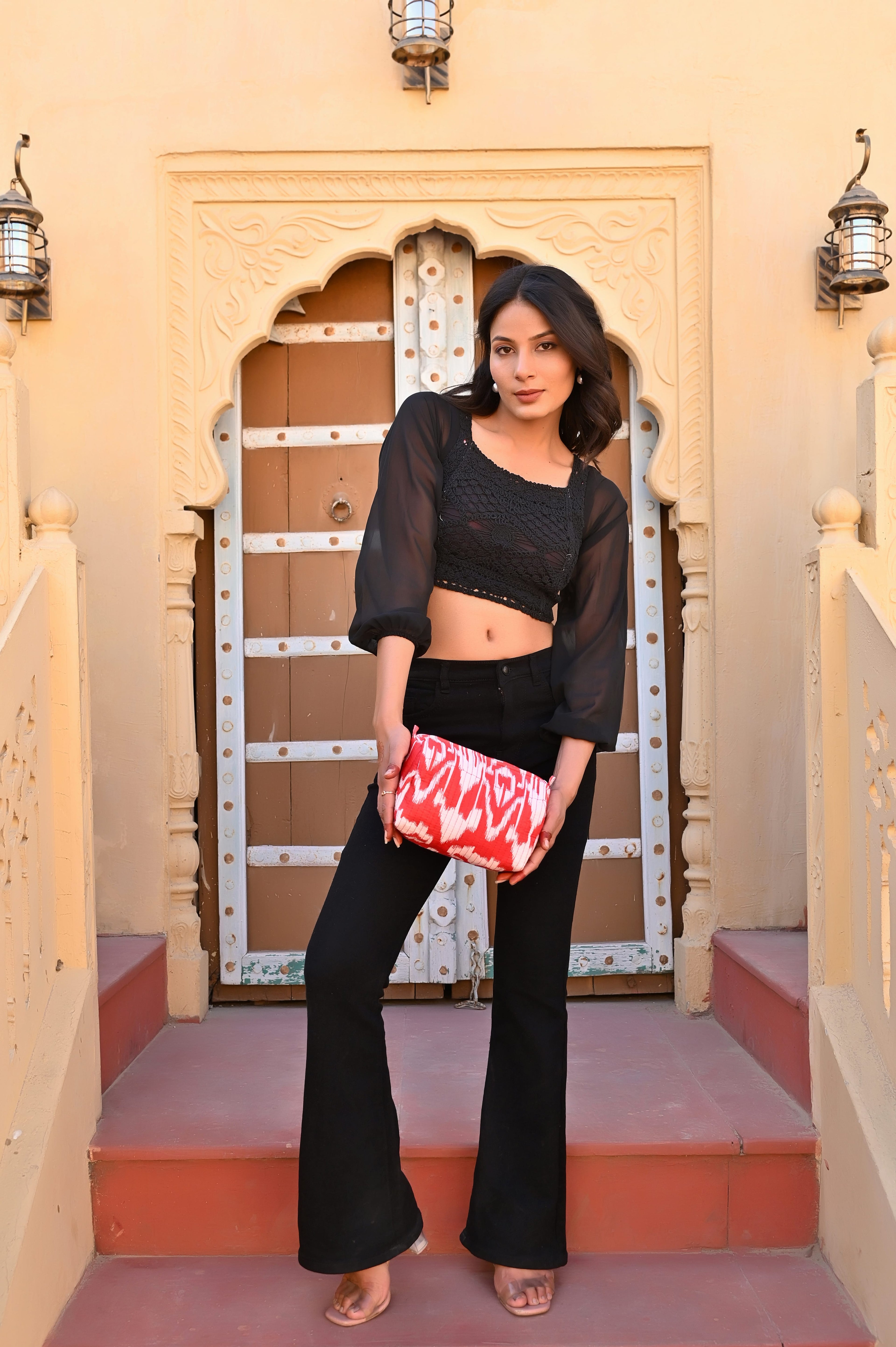 The Ikat Cotton Travel Set — handmade hand block printed cotton travel pouch set, ethically made in Rajasthan, India
