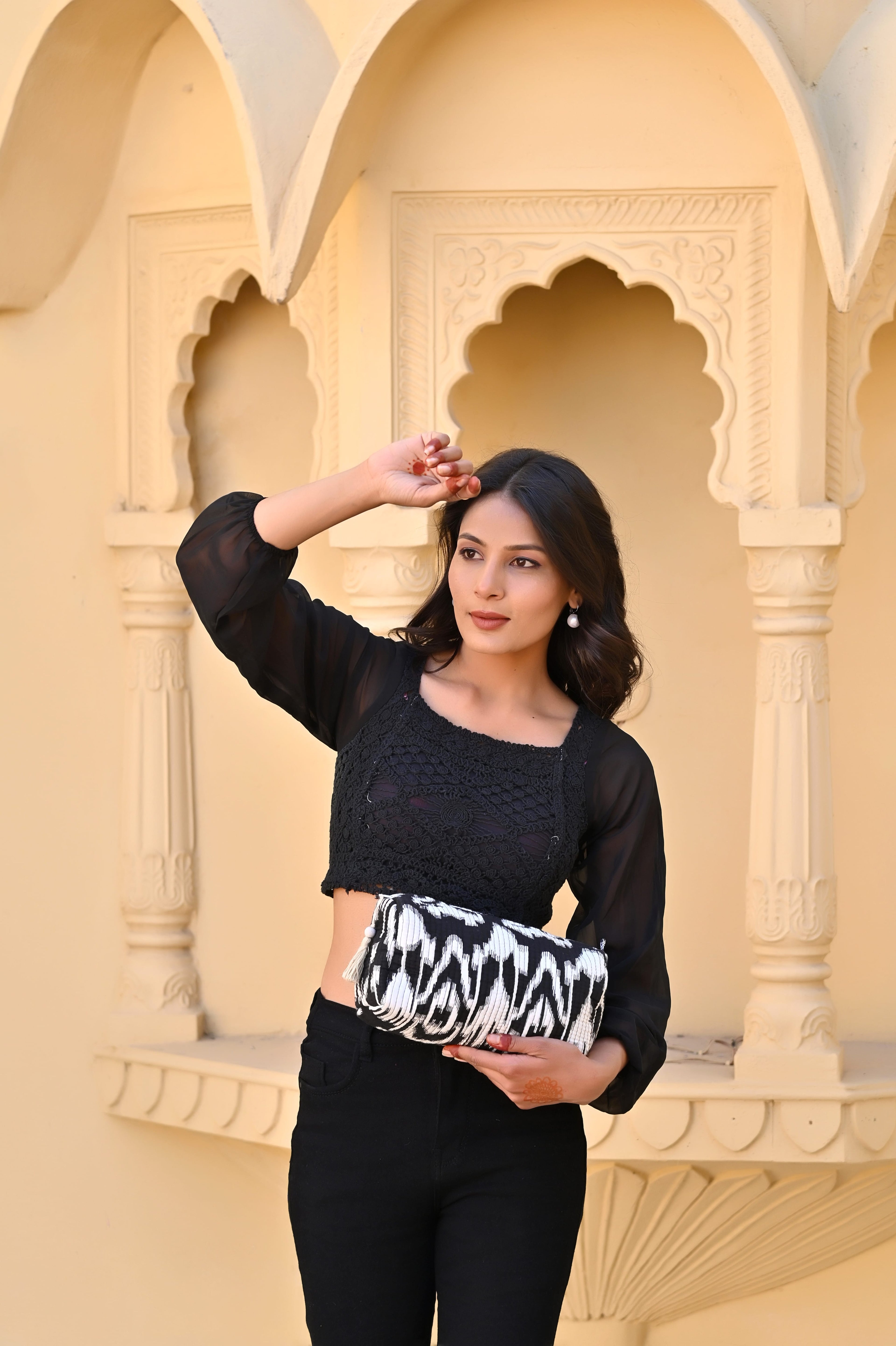 The Ikat Cotton Travel Set — handmade hand block printed cotton travel pouch set, ethically made in Rajasthan, India