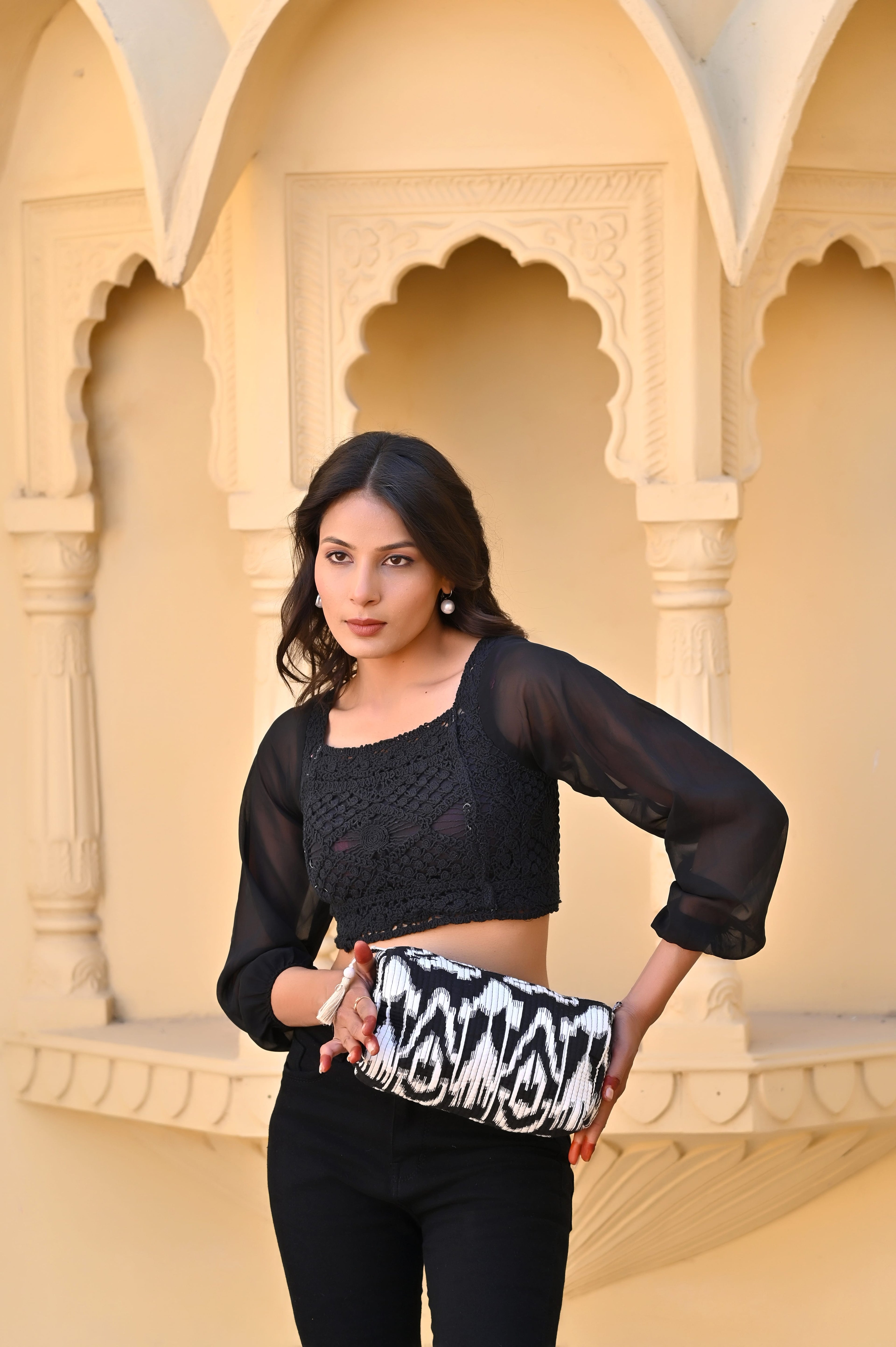 The Ikat Cotton Travel Set — handmade hand block printed cotton travel pouch set, ethically made in Rajasthan, India