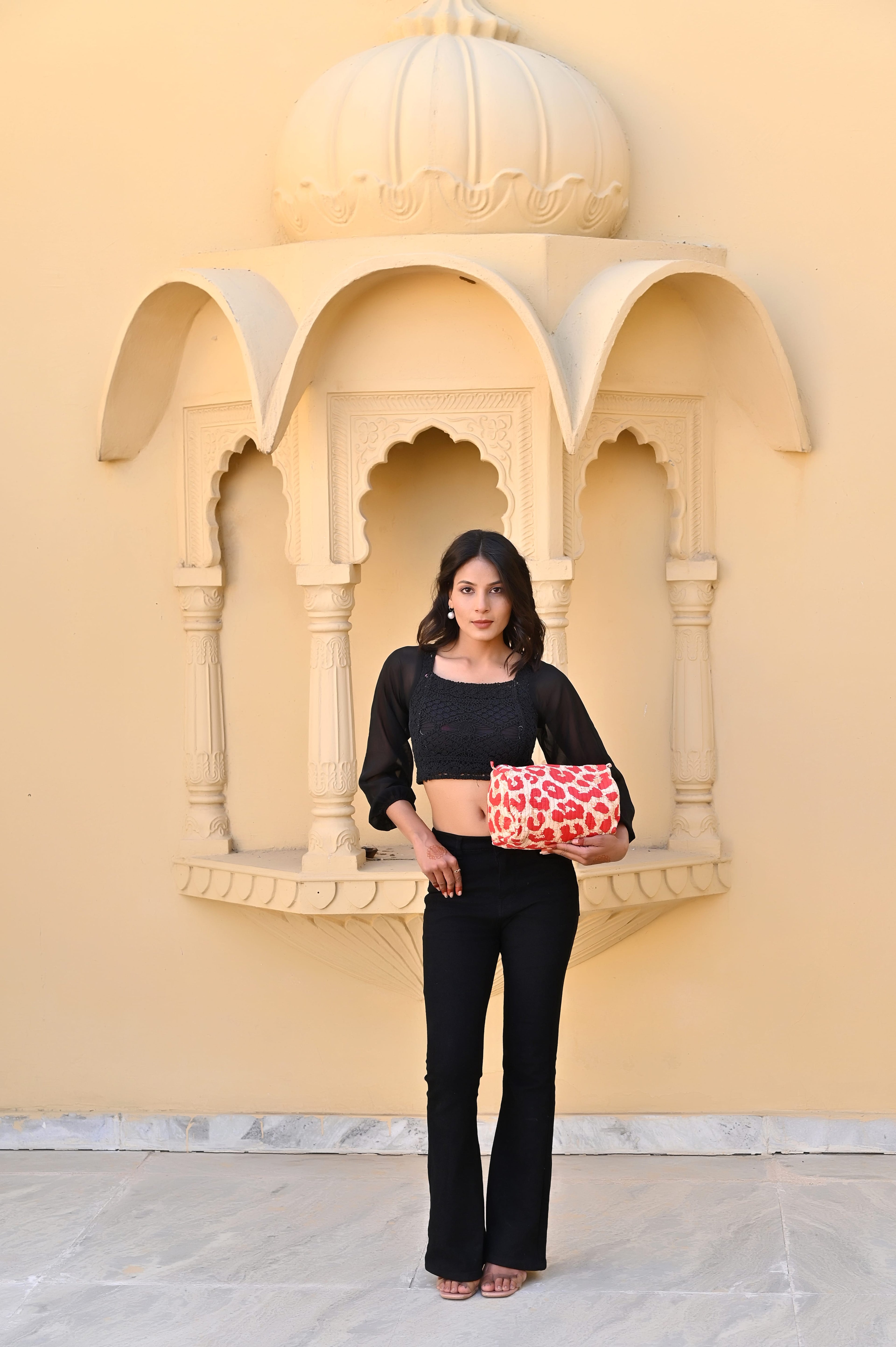 The Leopard Travel Set — handmade hand block printed cotton travel pouch set, ethically made in Rajasthan, India
