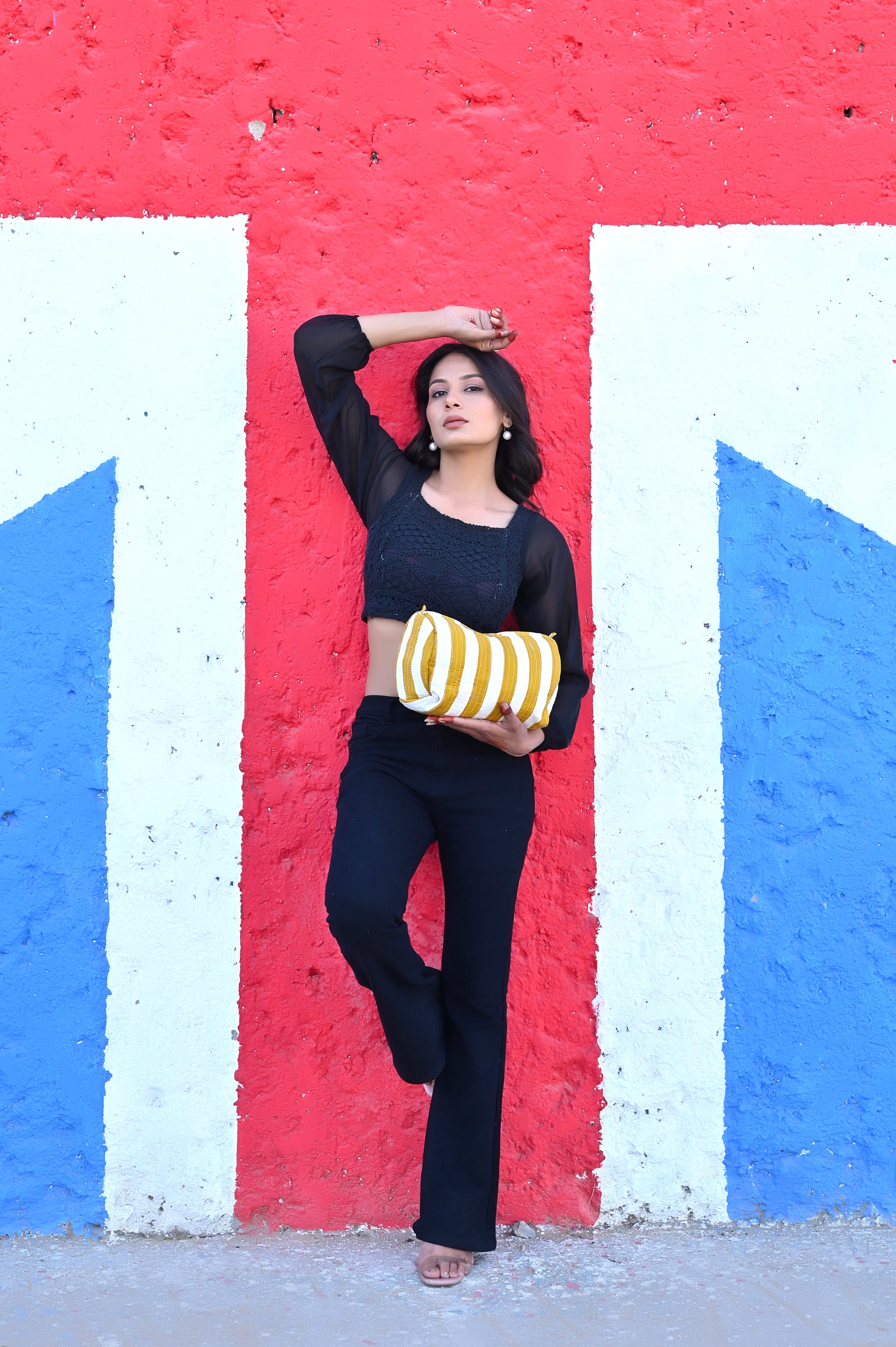 The Striped Travel Set — handmade hand block printed cotton travel pouch set, ethically made in Rajasthan, India
