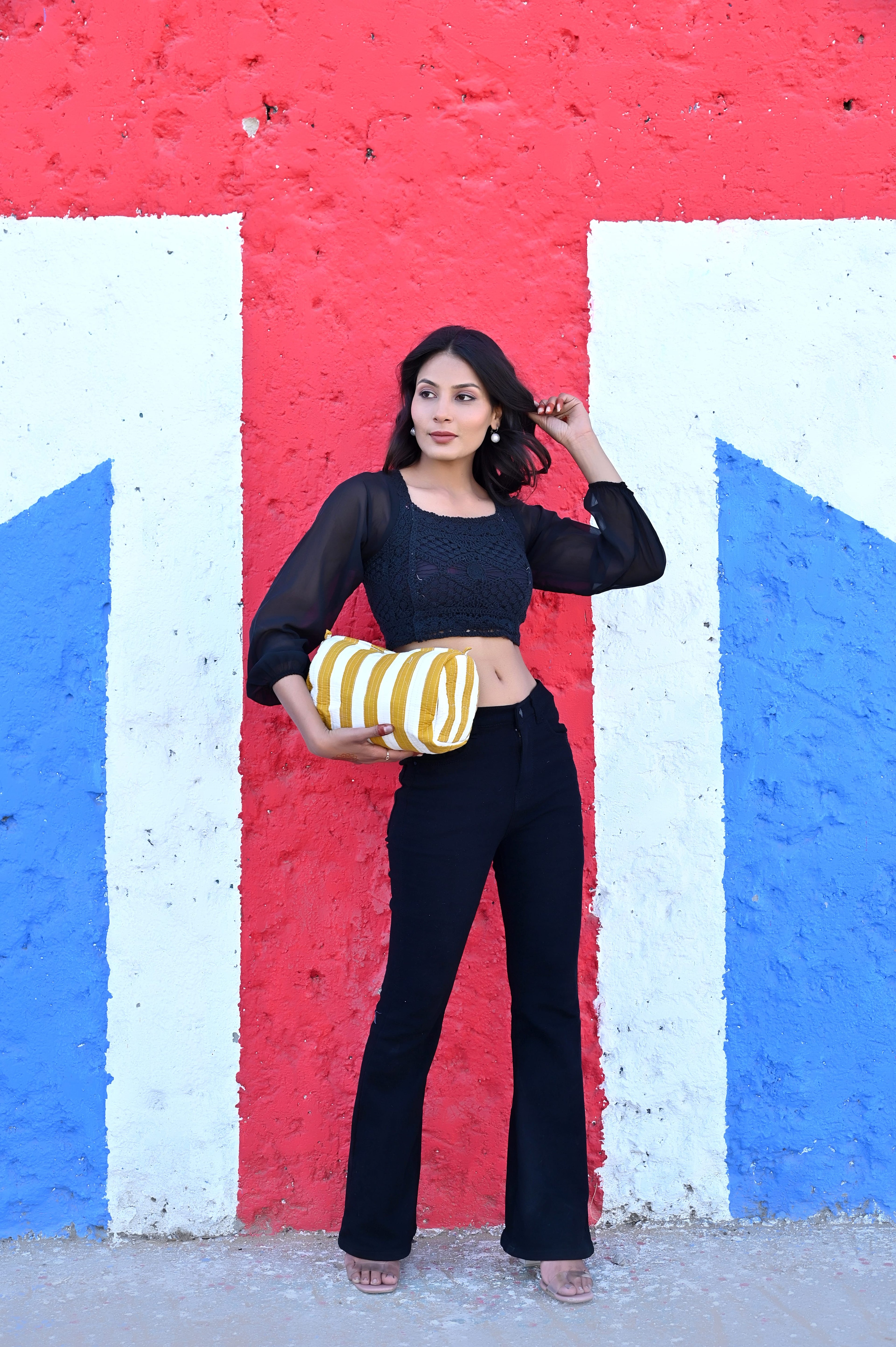 The Striped Travel Set — handmade hand block printed cotton travel pouch set, ethically made in Rajasthan, India