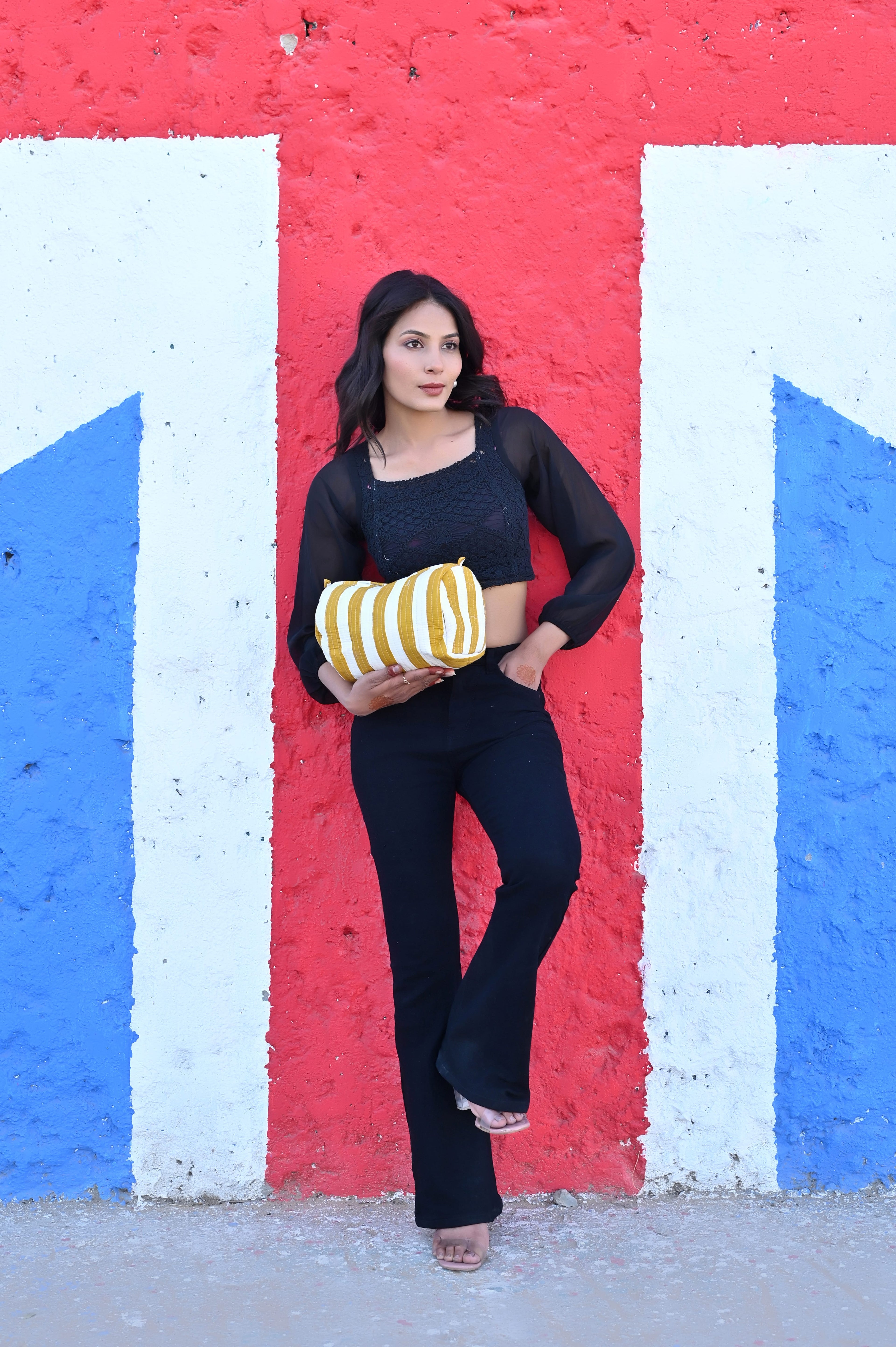 The Striped Travel Set — handmade hand block printed cotton travel pouch set, ethically made in Rajasthan, India