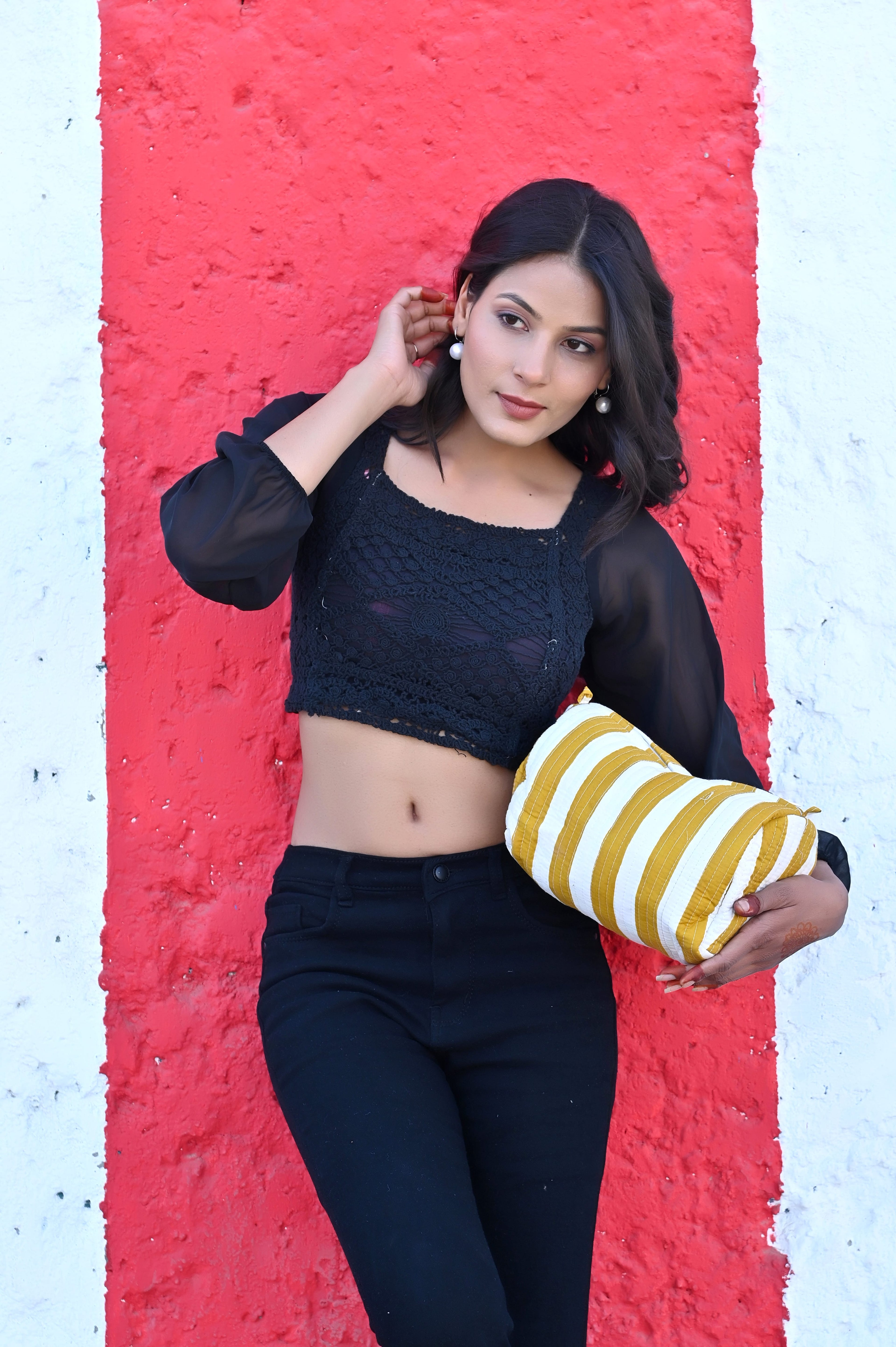 The Striped Travel Set — handmade hand block printed cotton travel pouch set, ethically made in Rajasthan, India