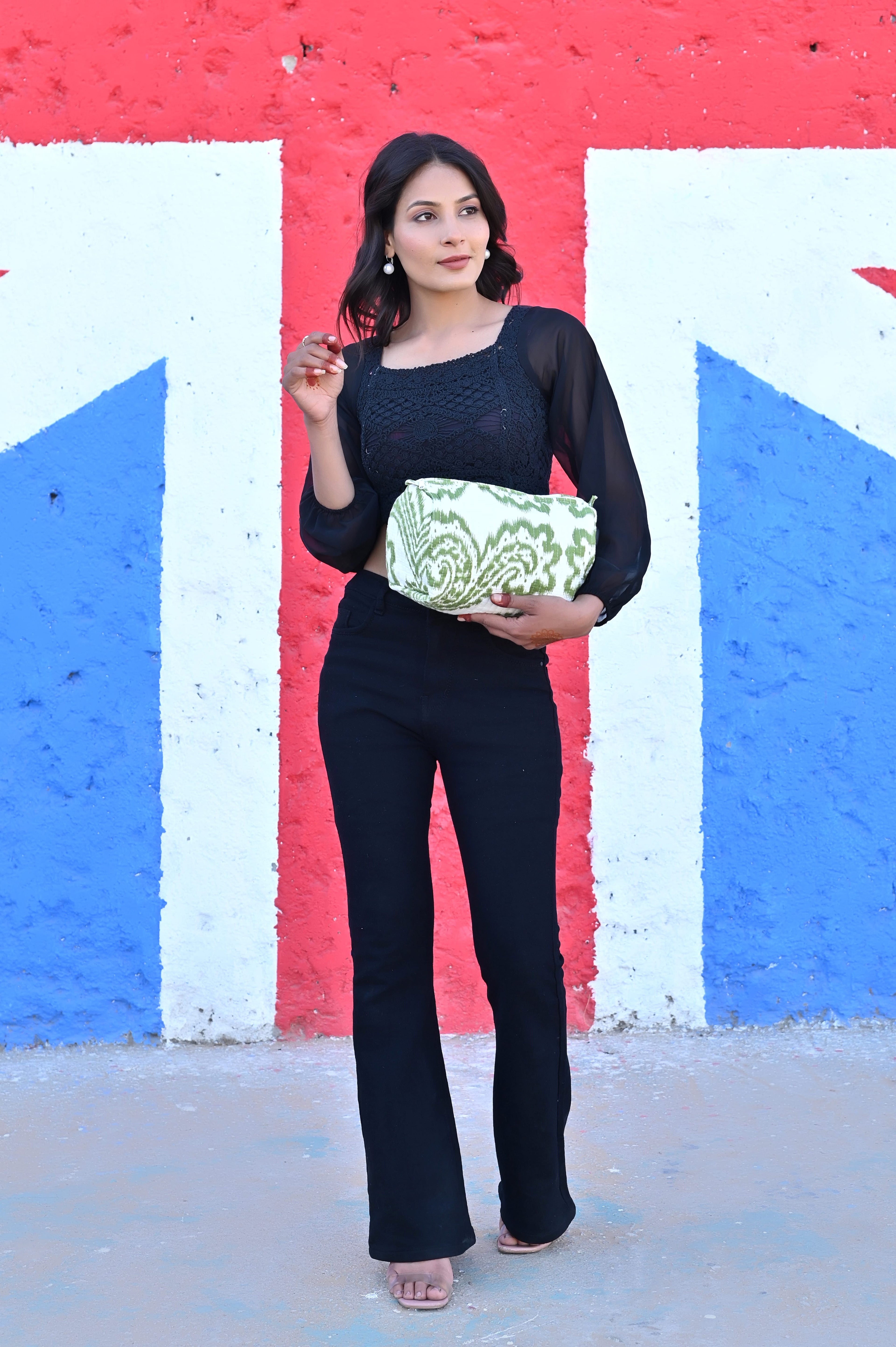 The Ikat Cotton Travel Set — handmade hand block printed cotton travel pouch set, ethically made in Rajasthan, India