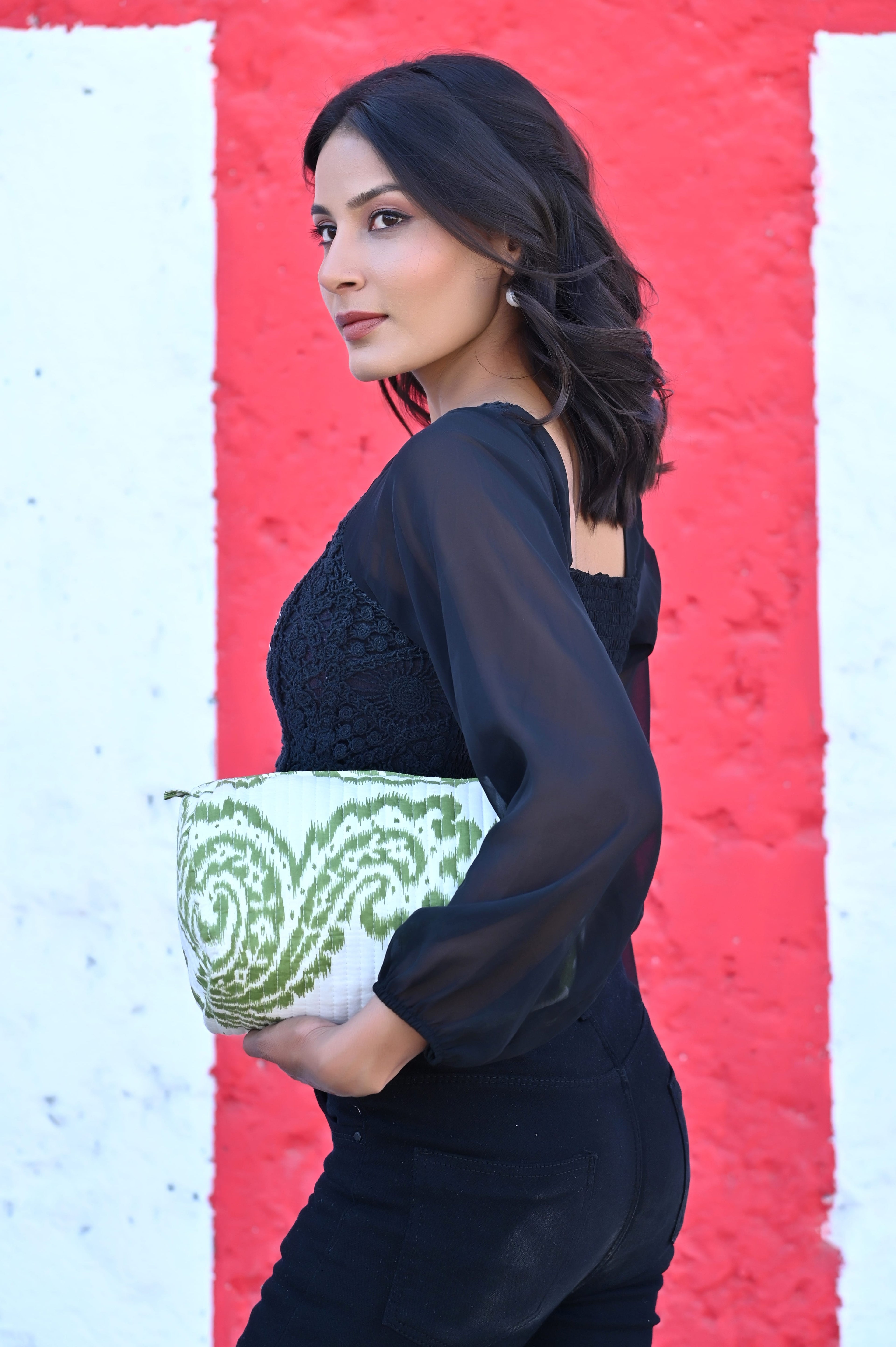 The Ikat Cotton Travel Set — handmade hand block printed cotton travel pouch set, ethically made in Rajasthan, India