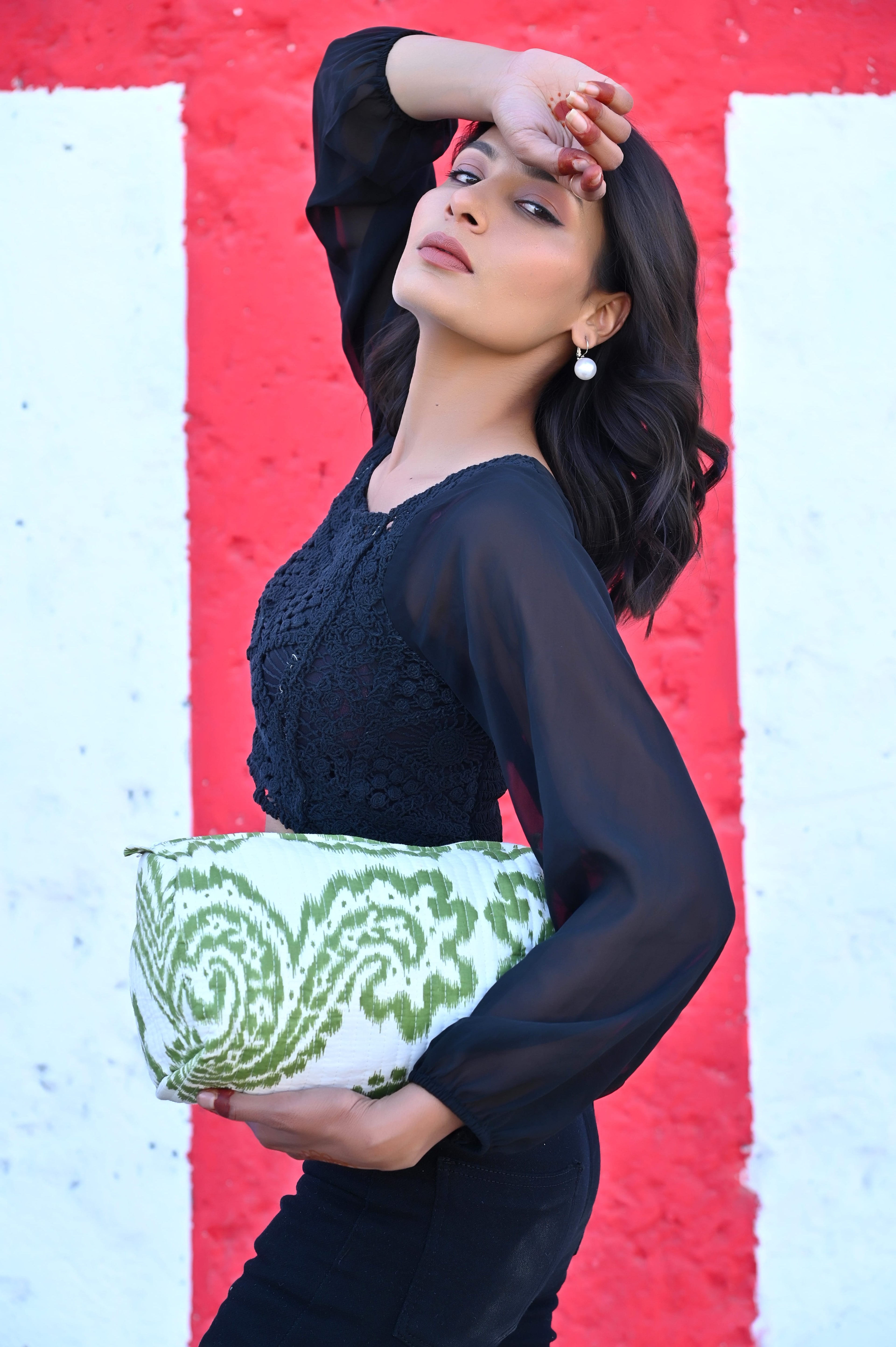 The Ikat Cotton Travel Set — handmade hand block printed cotton travel pouch set, ethically made in Rajasthan, India