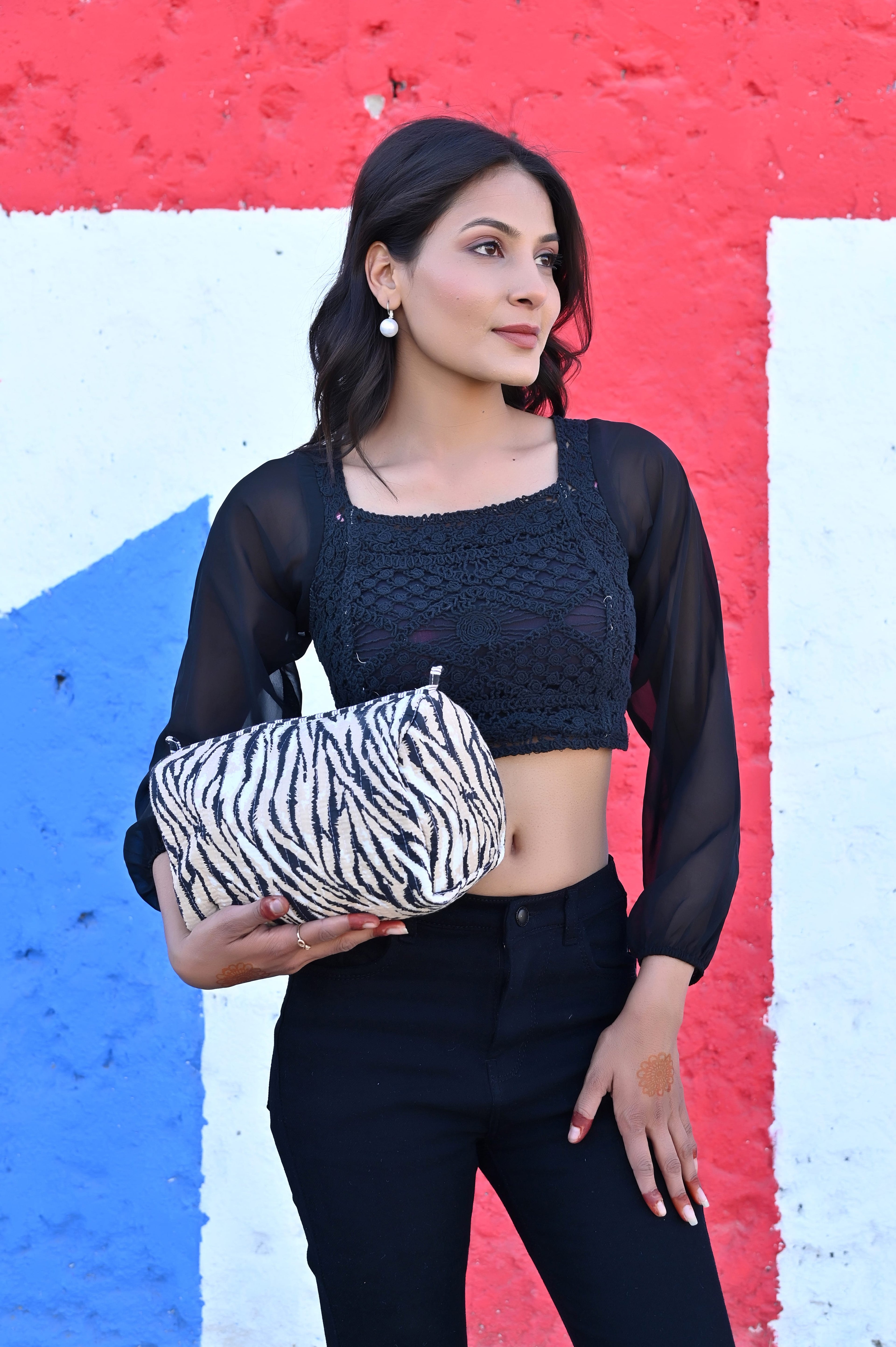 The Tiger Stripe Cotton Travel Set — handmade hand block printed cotton travel pouch set, ethically made in Rajasthan, India