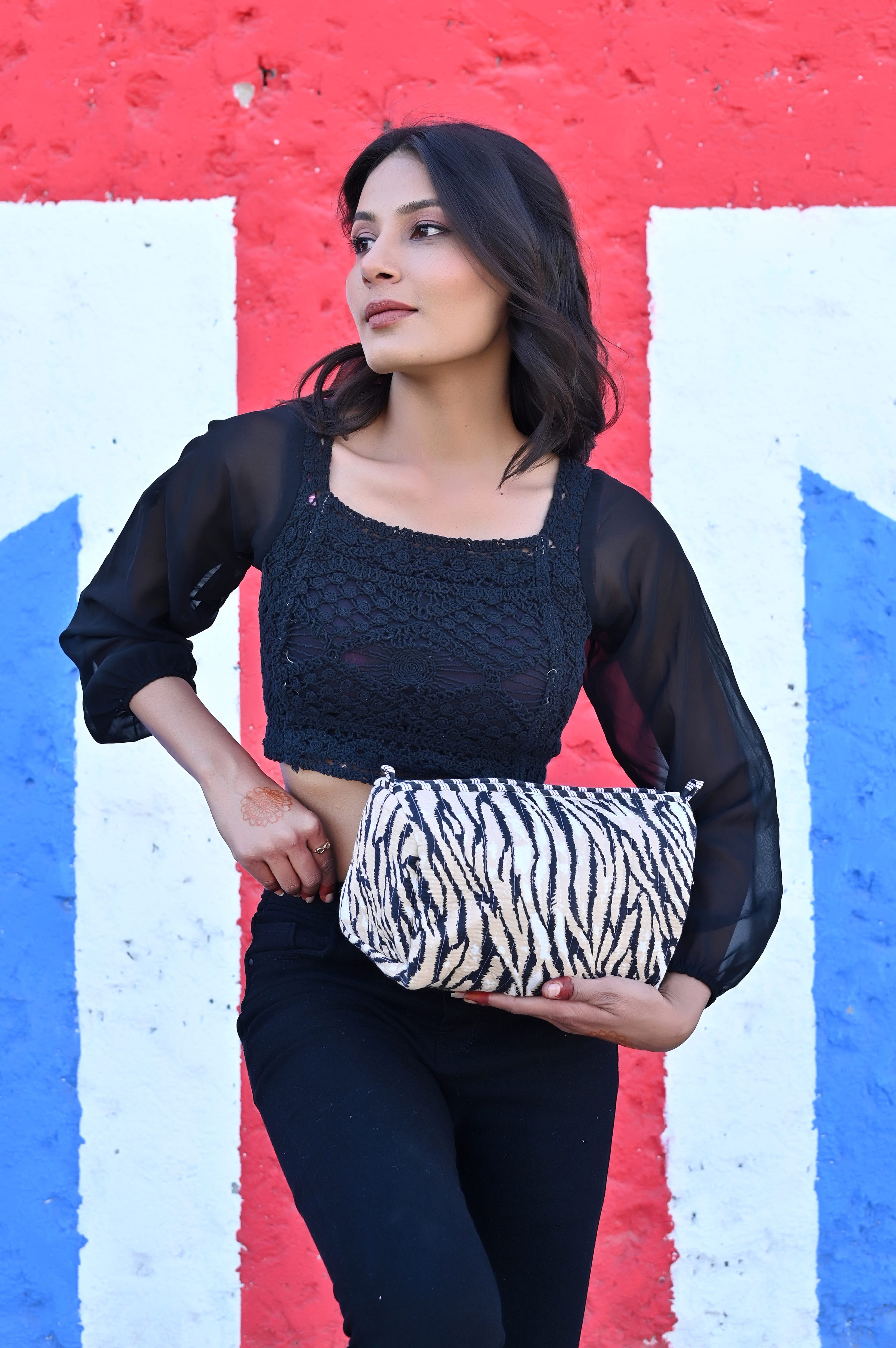 The Tiger Stripe Cotton Travel Set — handmade hand block printed cotton travel pouch set, ethically made in Rajasthan, India