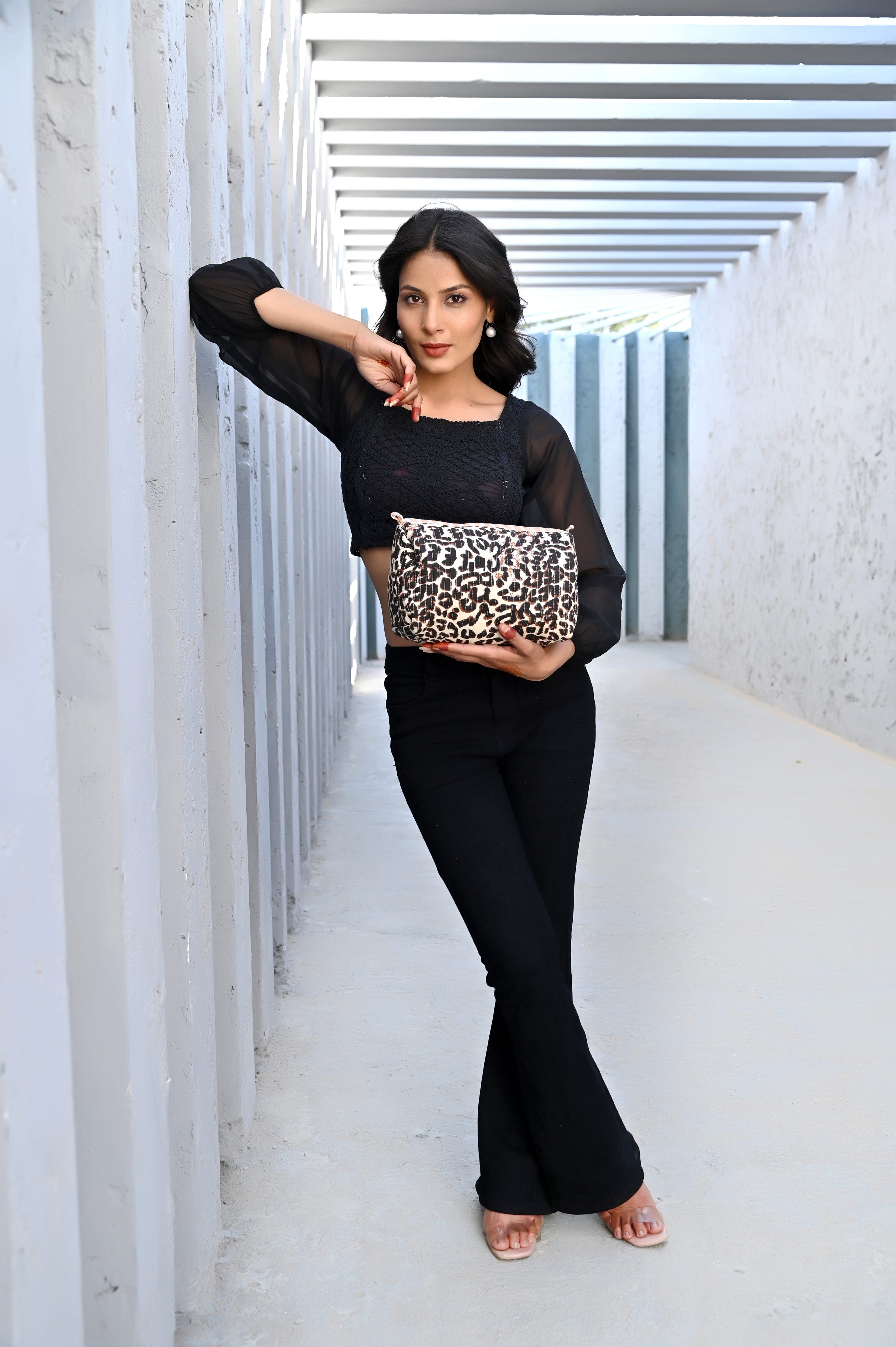 The Leopard Multi Cotton Travel Set — handmade hand block printed cotton travel pouch set, ethically made in Rajasthan, India