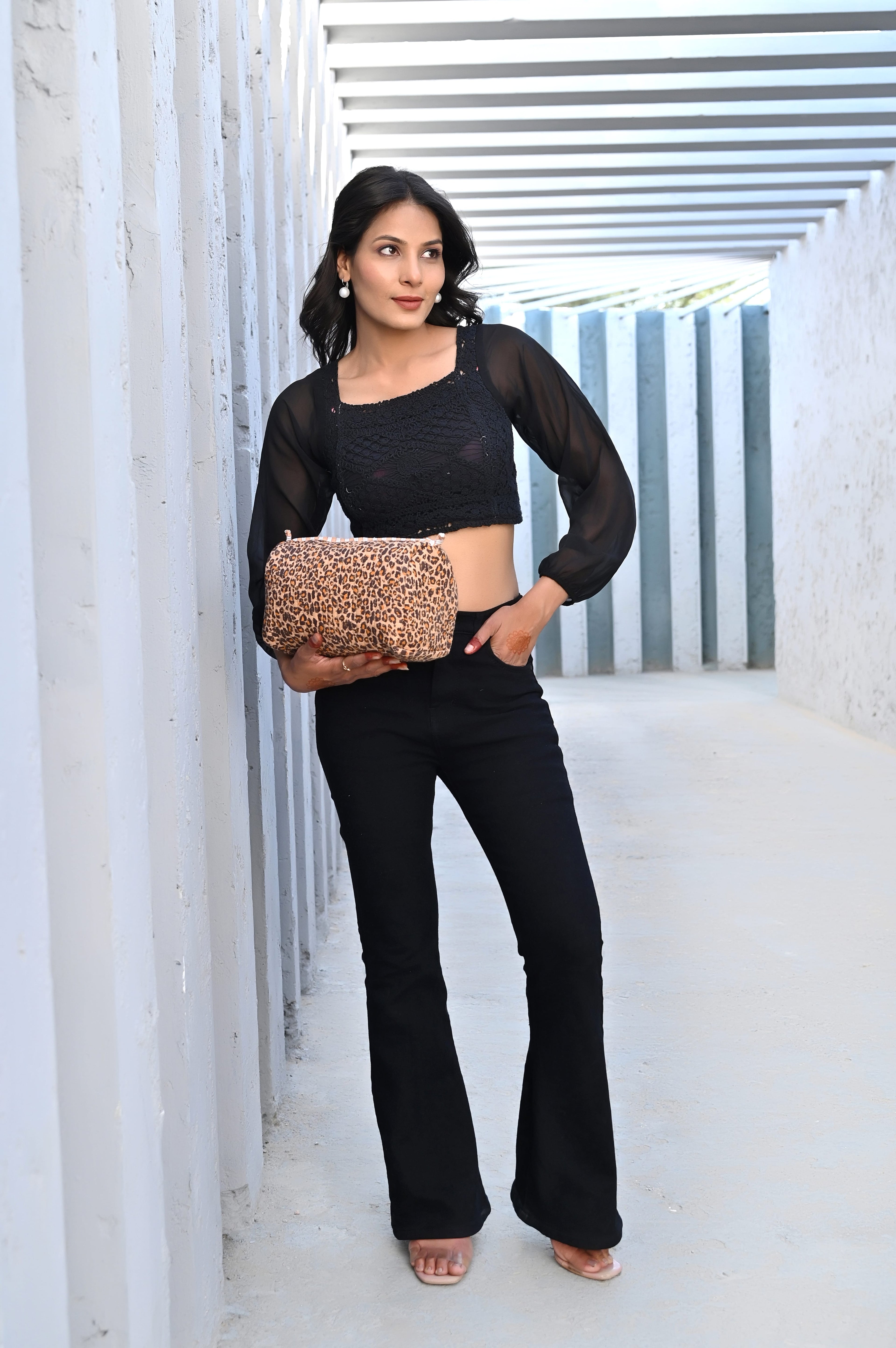 The Brown Leopard Cotton Travel Set — handmade hand block printed cotton travel pouch set, ethically made in Rajasthan, India