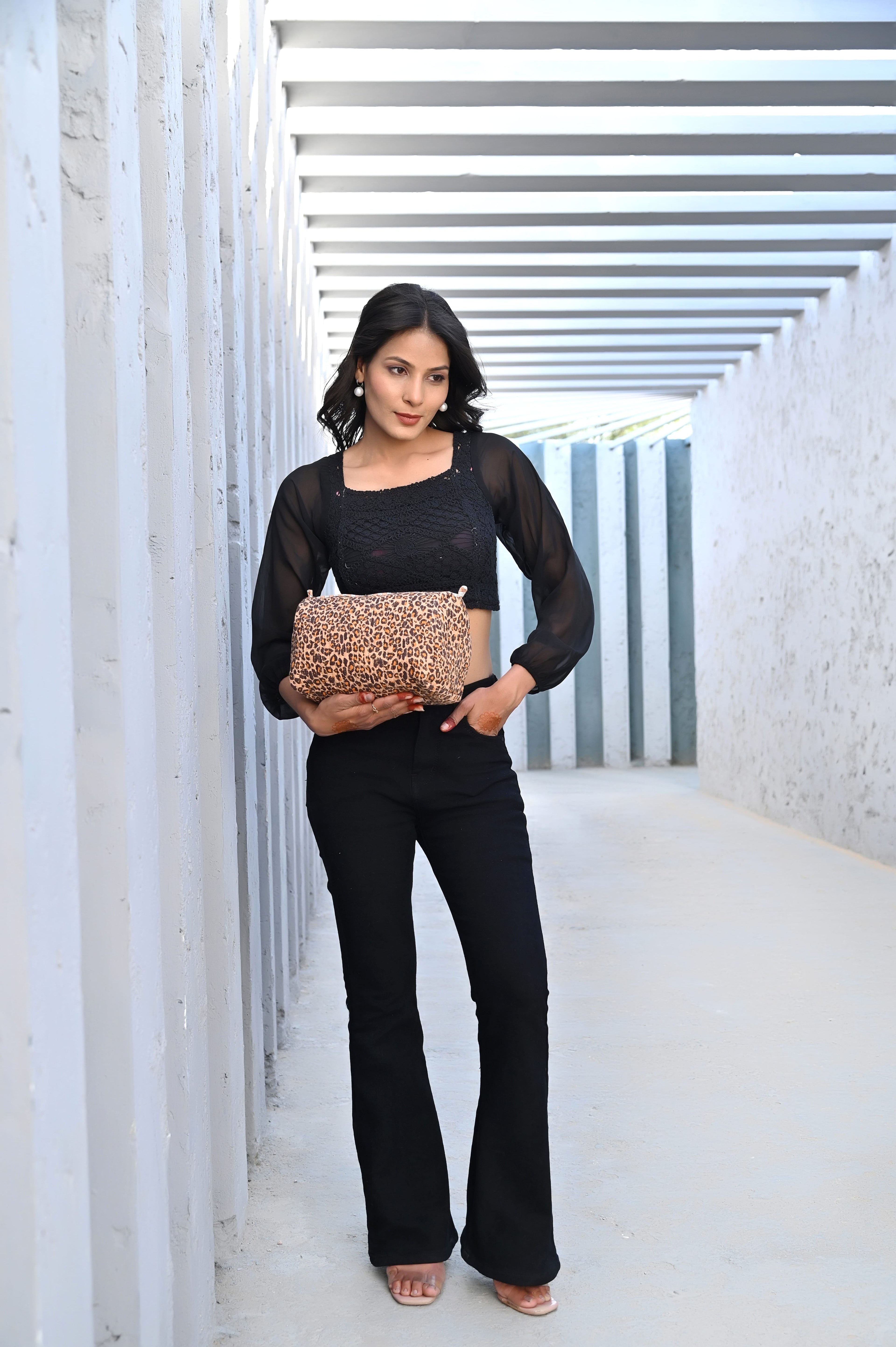 The Brown Leopard Cotton Travel Set — handmade hand block printed cotton travel pouch set, ethically made in Rajasthan, India