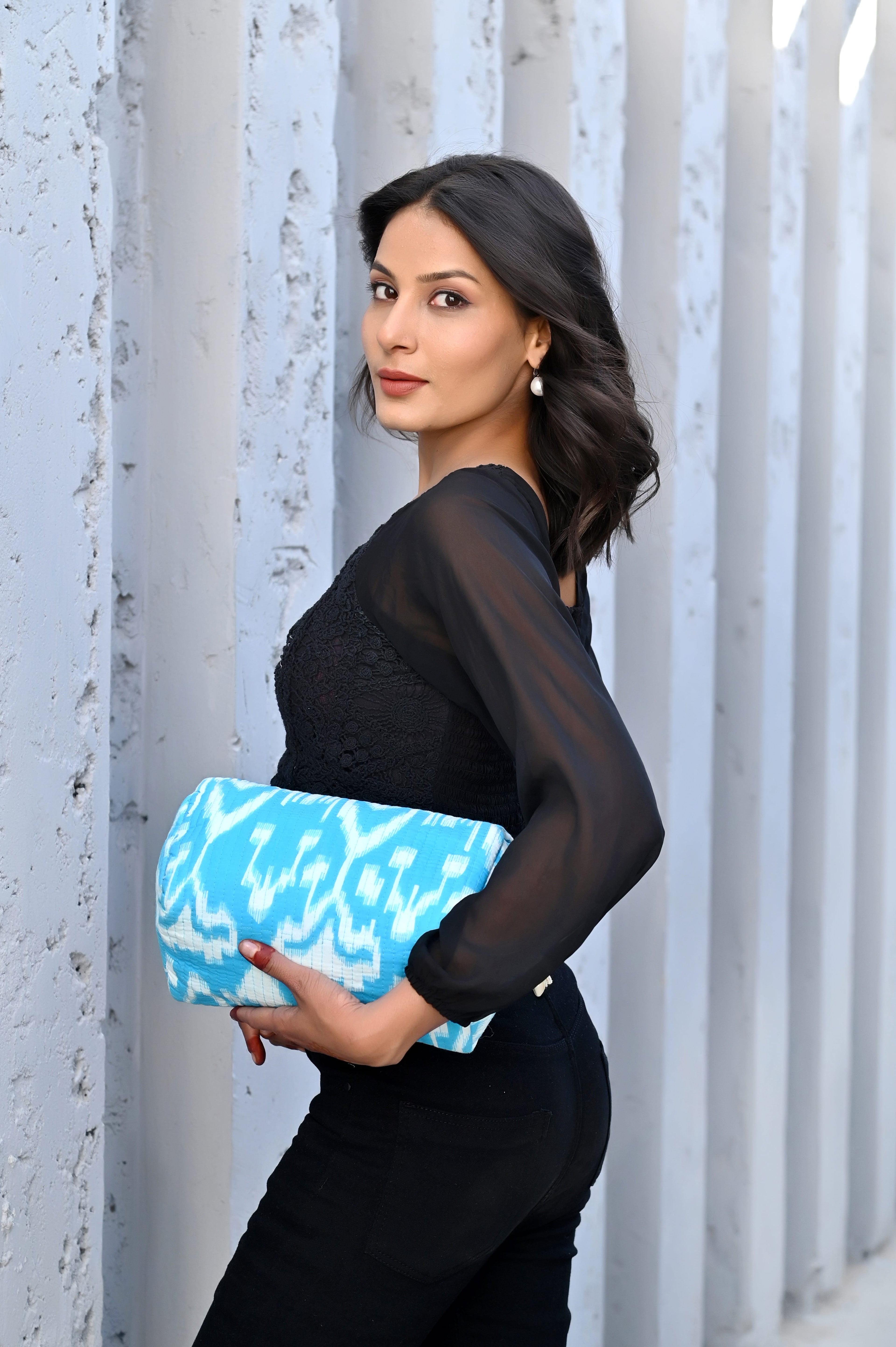 The Ikat Cotton Travel Set — handmade hand block printed cotton travel pouch set, ethically made in Rajasthan, India