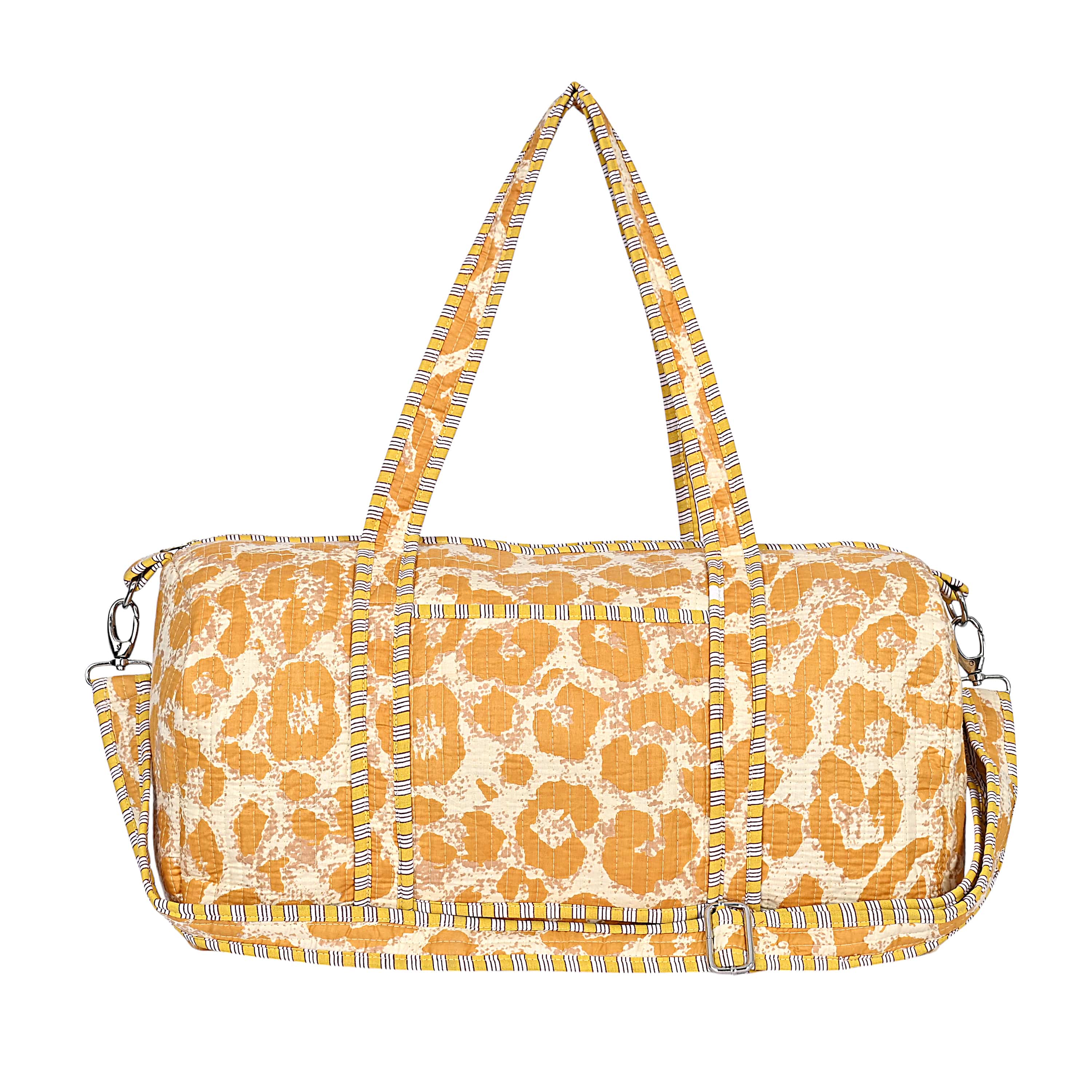 The Leopard Cotton Weekender — handmade hand block printed cotton weekender bag, ethically made in Rajasthan, India