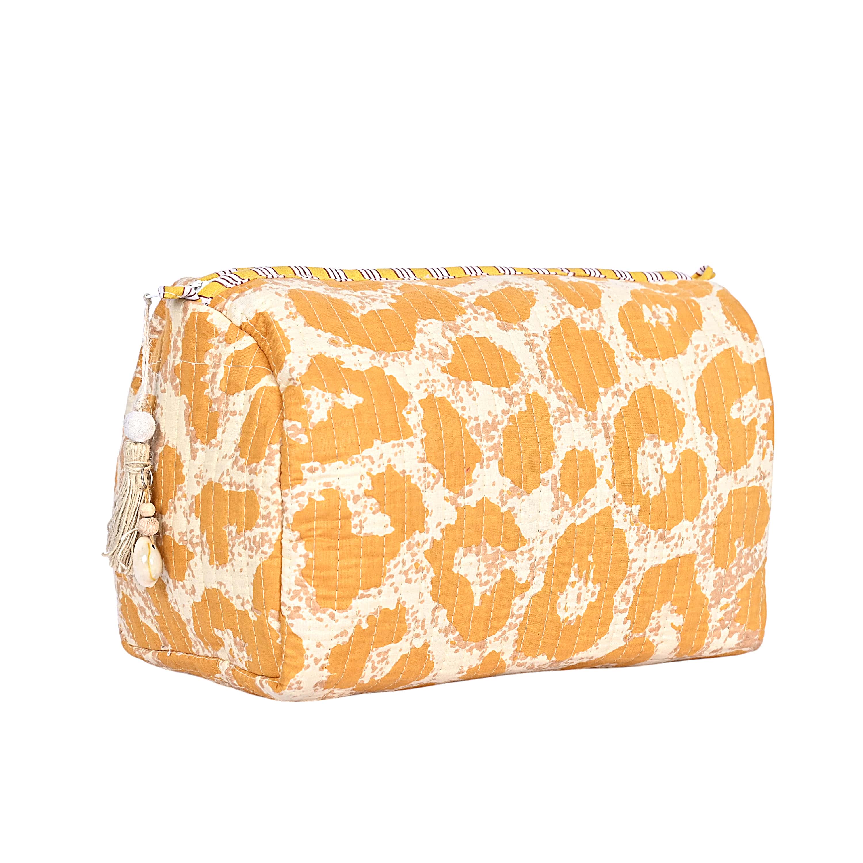 The Leopard Travel Set — handmade hand block printed cotton travel pouch set, ethically made in Rajasthan, India