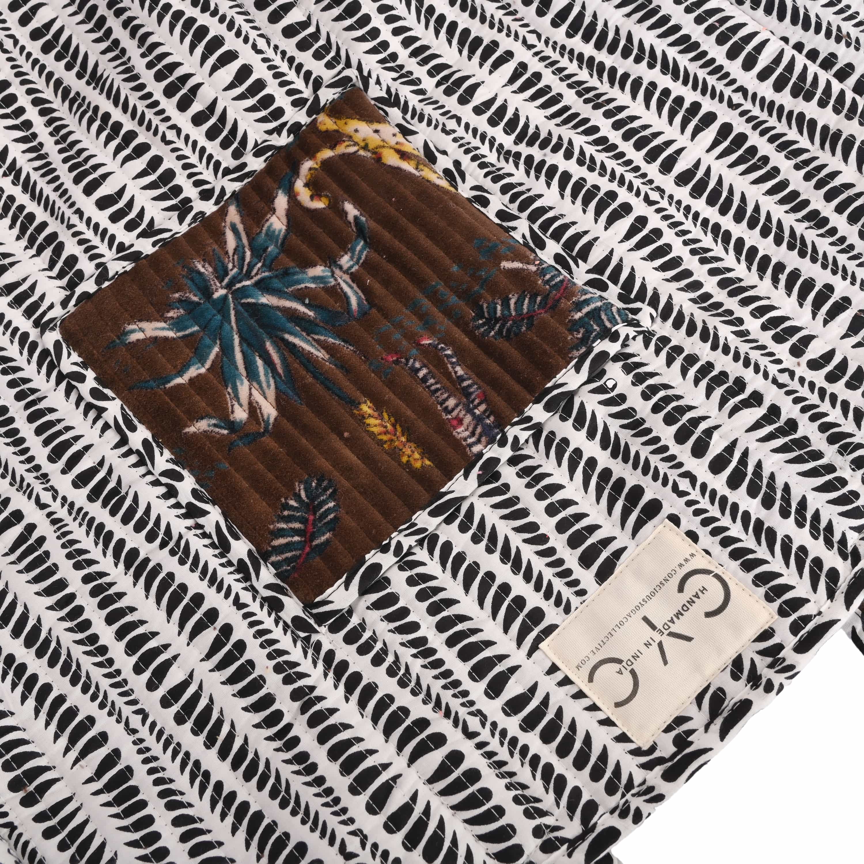 The Jungle Tote in Velvet — handmade quilted velvet tote bag, ethically made in Rajasthan, India