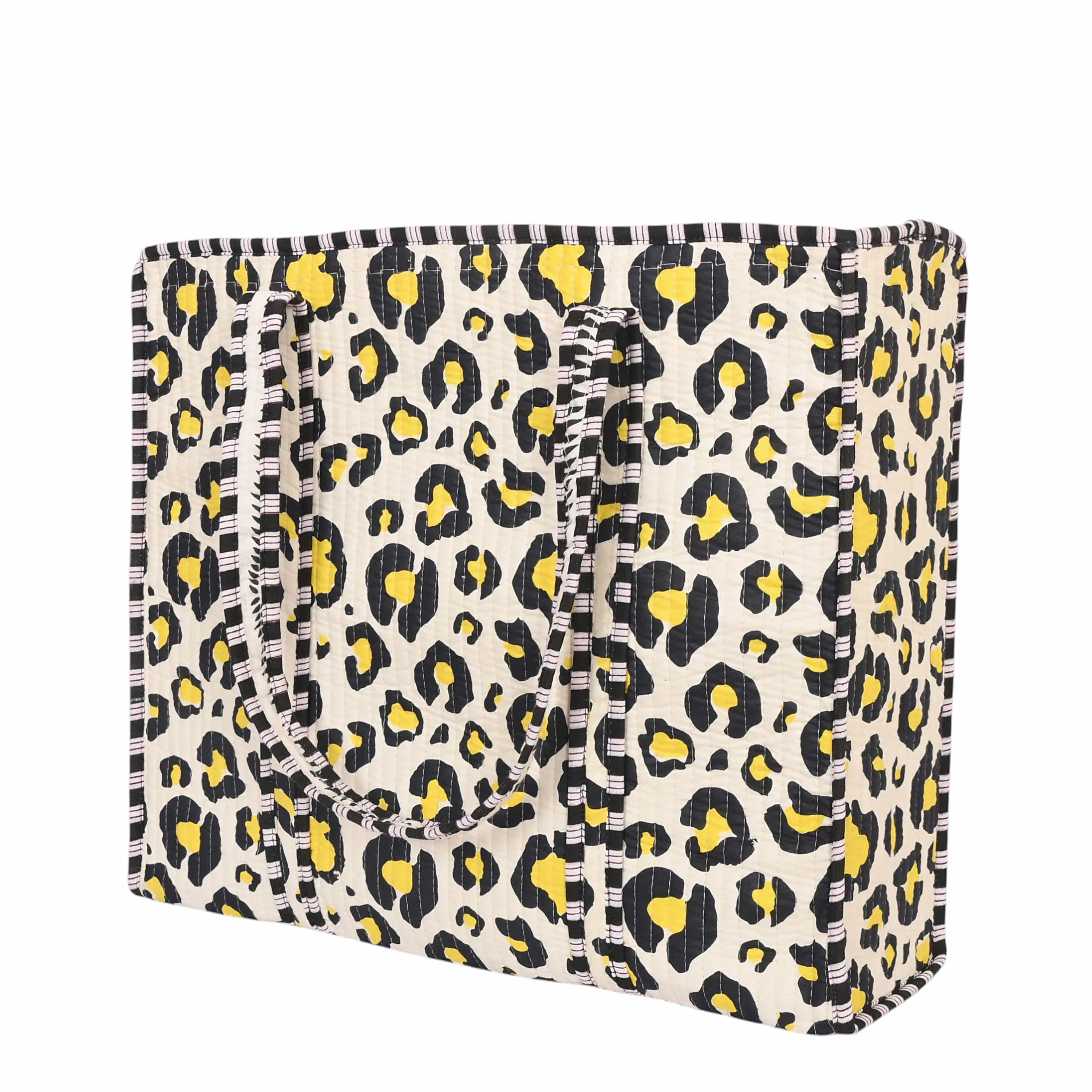 The Leopard Tote — handmade hand block printed cotton tote bag, ethically made in Rajasthan, India