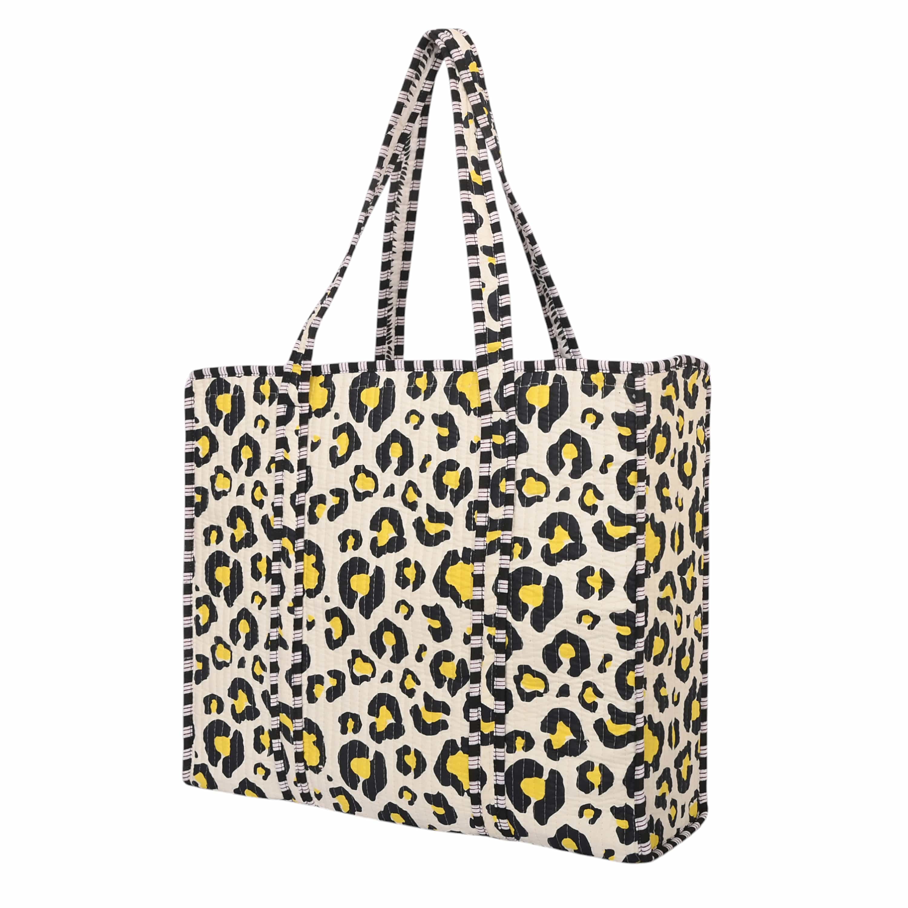 The Leopard Tote — handmade hand block printed cotton tote bag, ethically made in Rajasthan, India