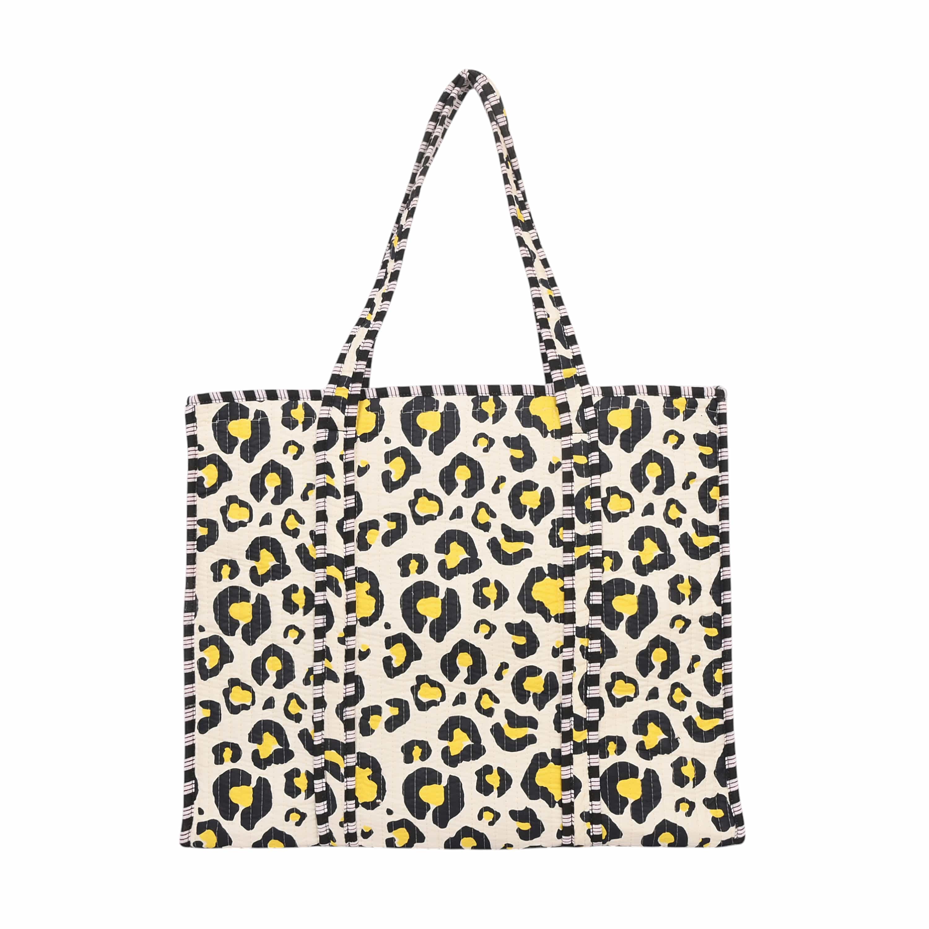The Leopard Tote — handmade hand block printed cotton tote bag, ethically made in Rajasthan, India