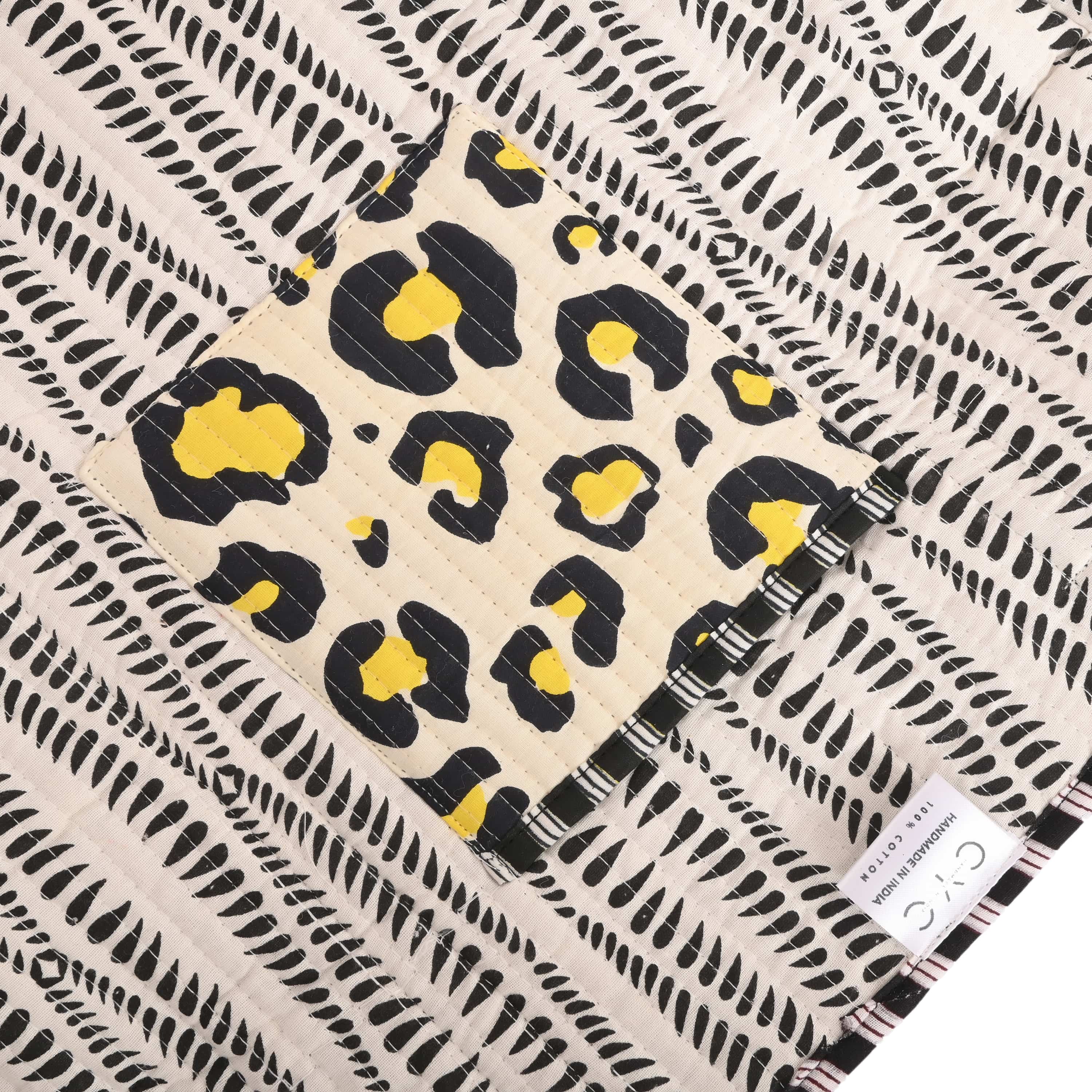 The Leopard Tote — handmade hand block printed cotton tote bag, ethically made in Rajasthan, India