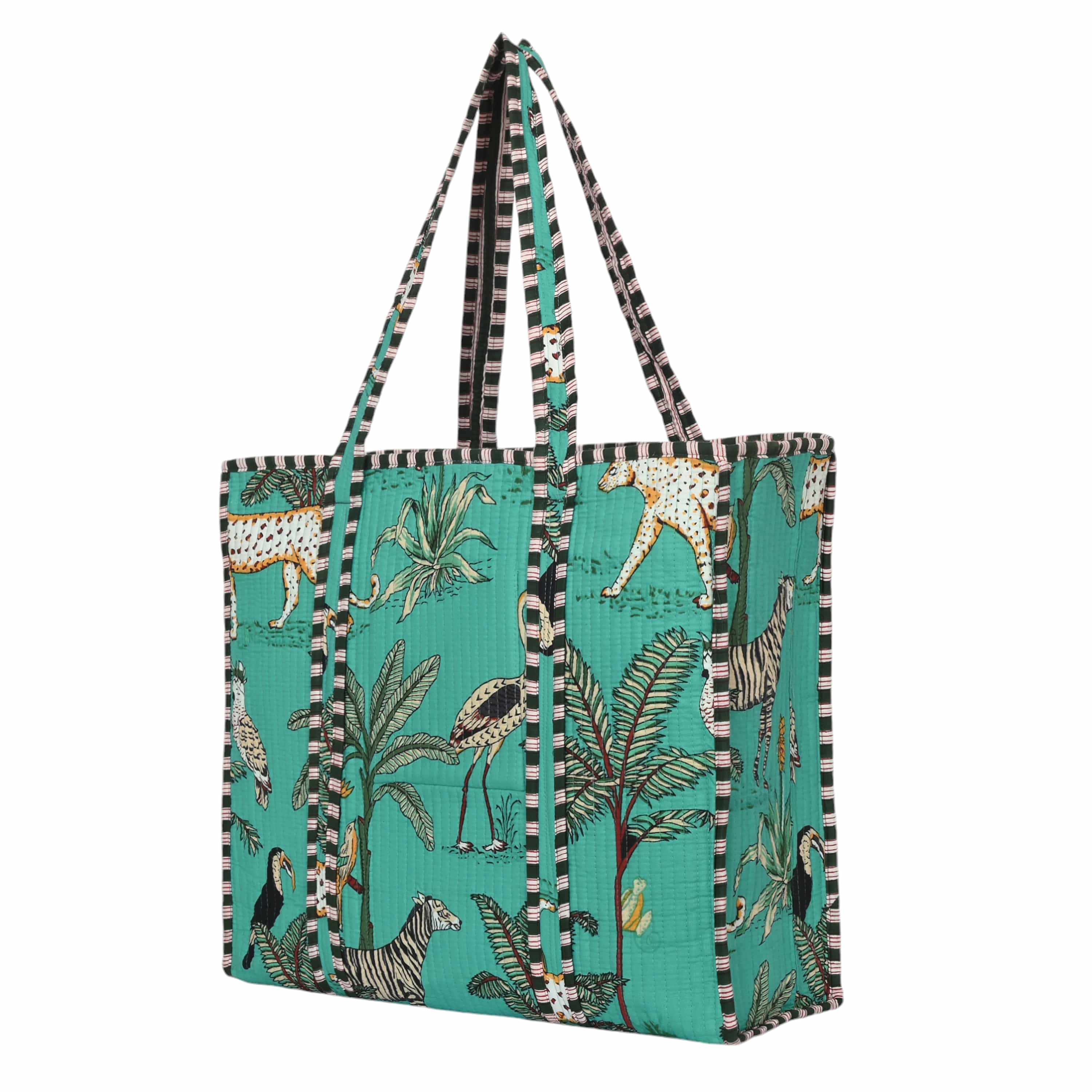The Jungle Tote — handmade hand block printed cotton tote bag, ethically made in Rajasthan, India