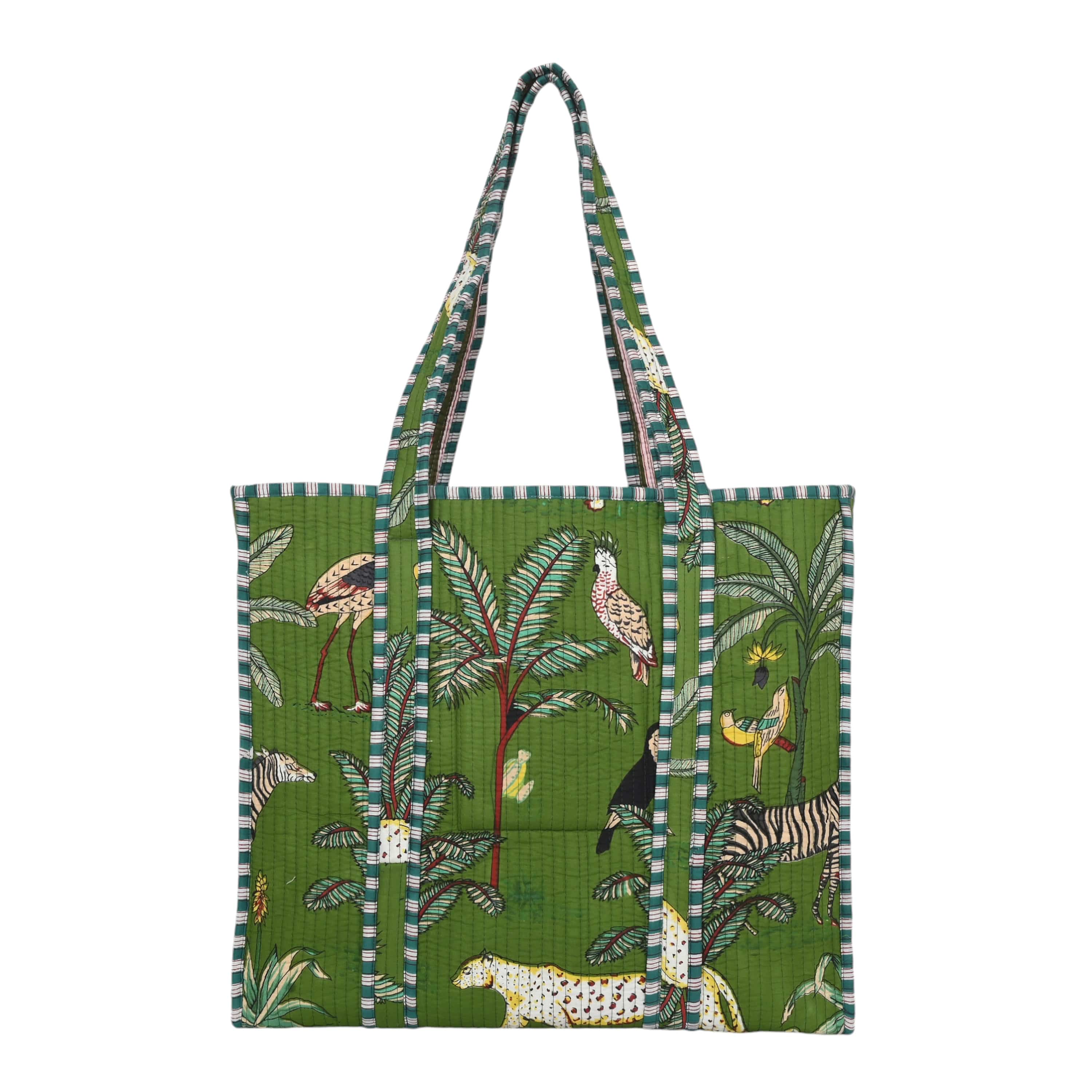 The Jungle Tote — handmade hand block printed cotton tote bag, ethically made in Rajasthan, India