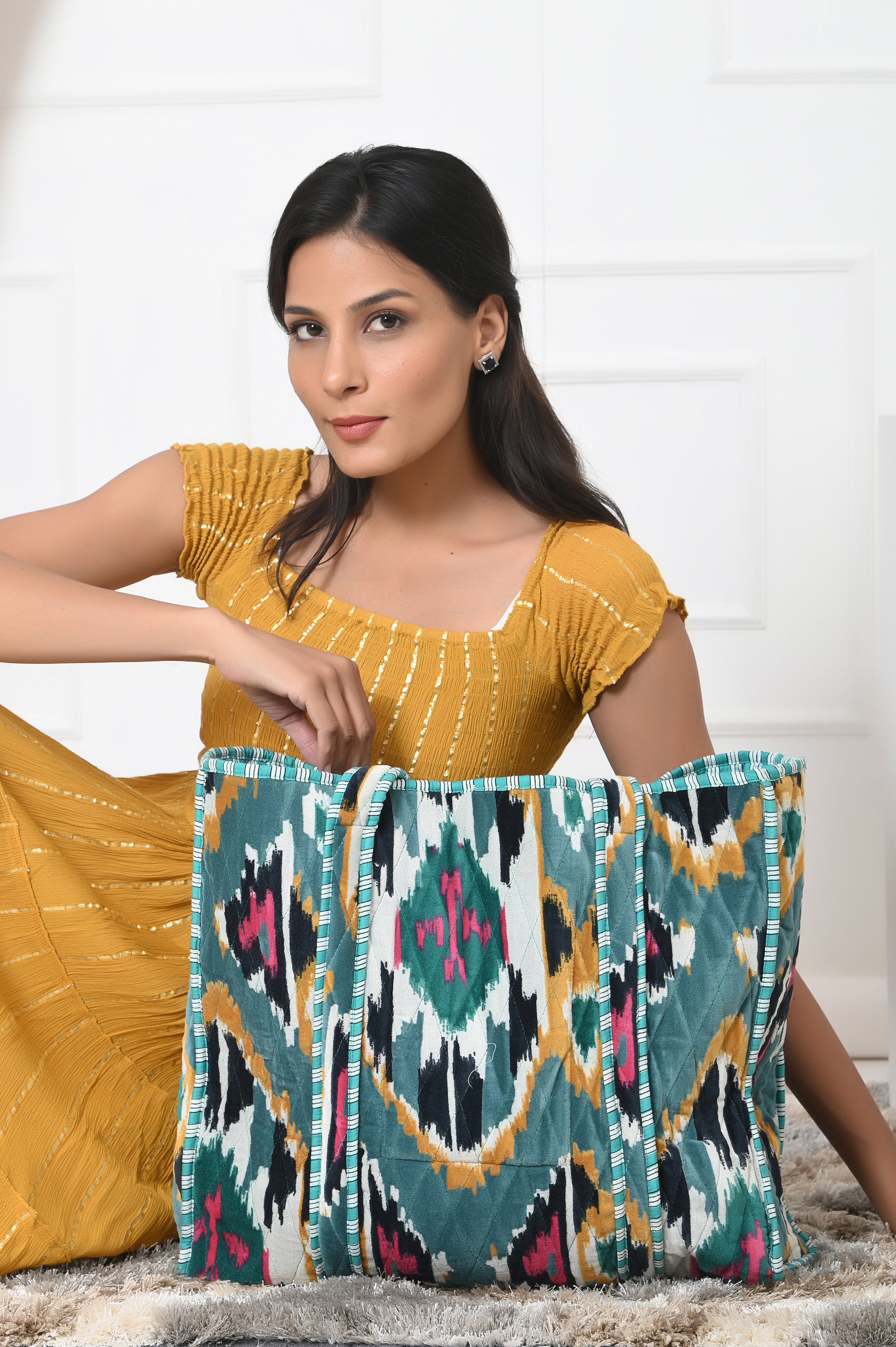 The Ikat Tote in Velvet