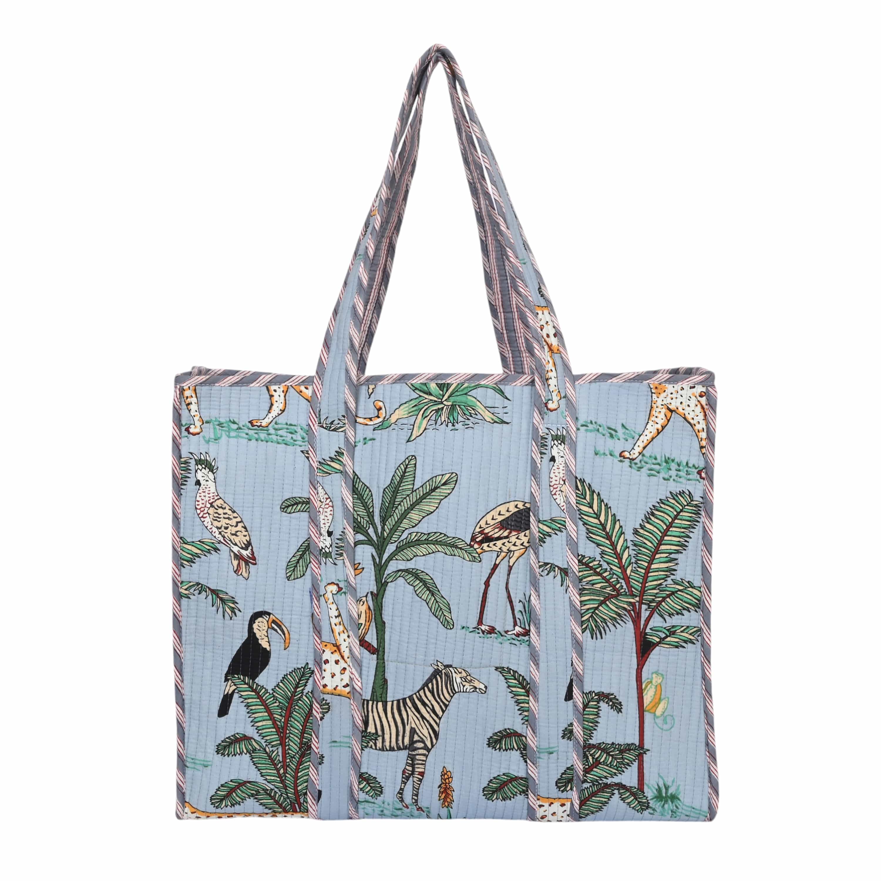 The Jungle Tote — handmade hand block printed cotton tote bag, ethically made in Rajasthan, India