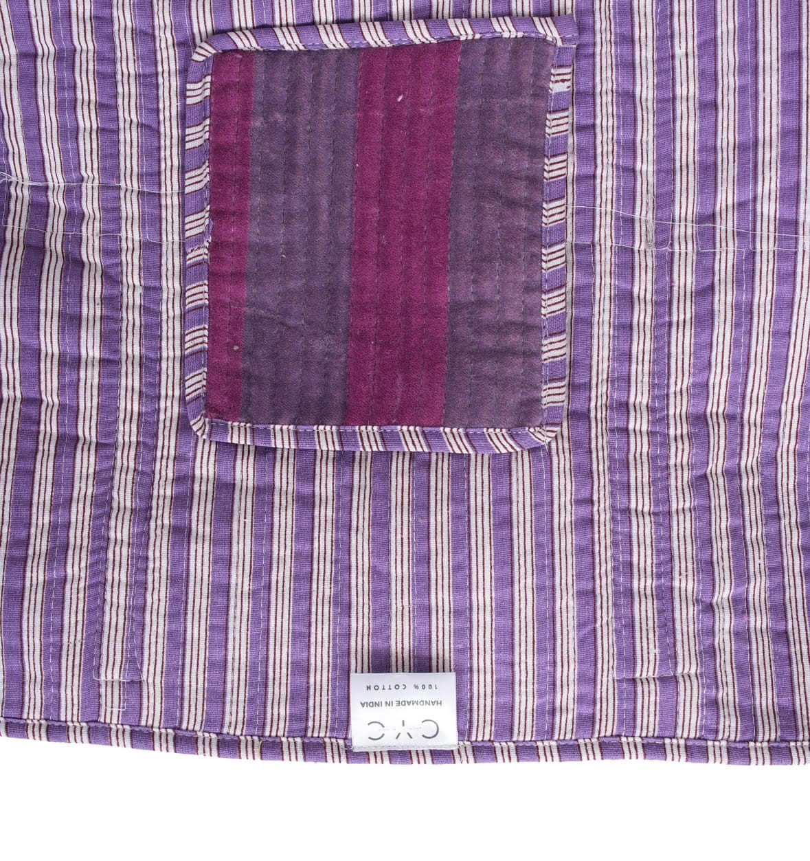 The Striped Velvet Tote — handmade quilted velvet tote bag, ethically made in Rajasthan, India