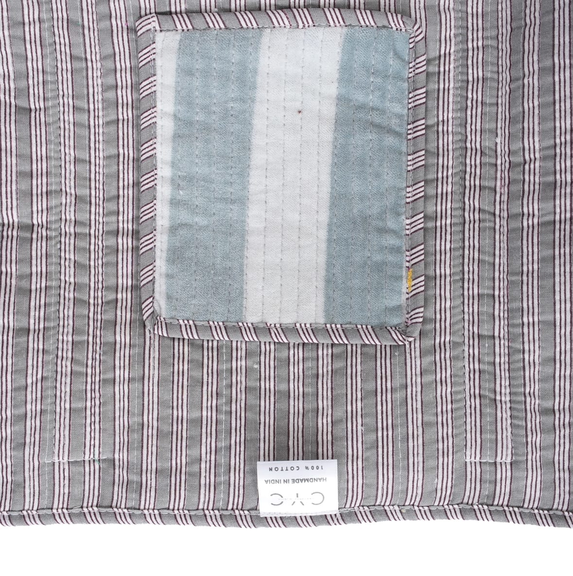 The Striped Velvet Tote — handmade quilted velvet tote bag, ethically made in Rajasthan, India