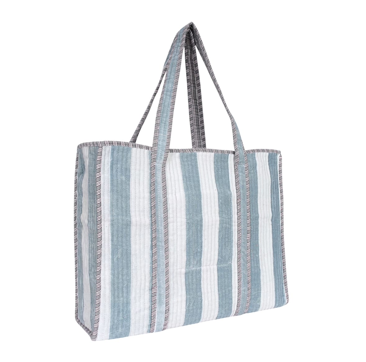 The Striped Velvet Tote — handmade quilted velvet tote bag, ethically made in Rajasthan, India