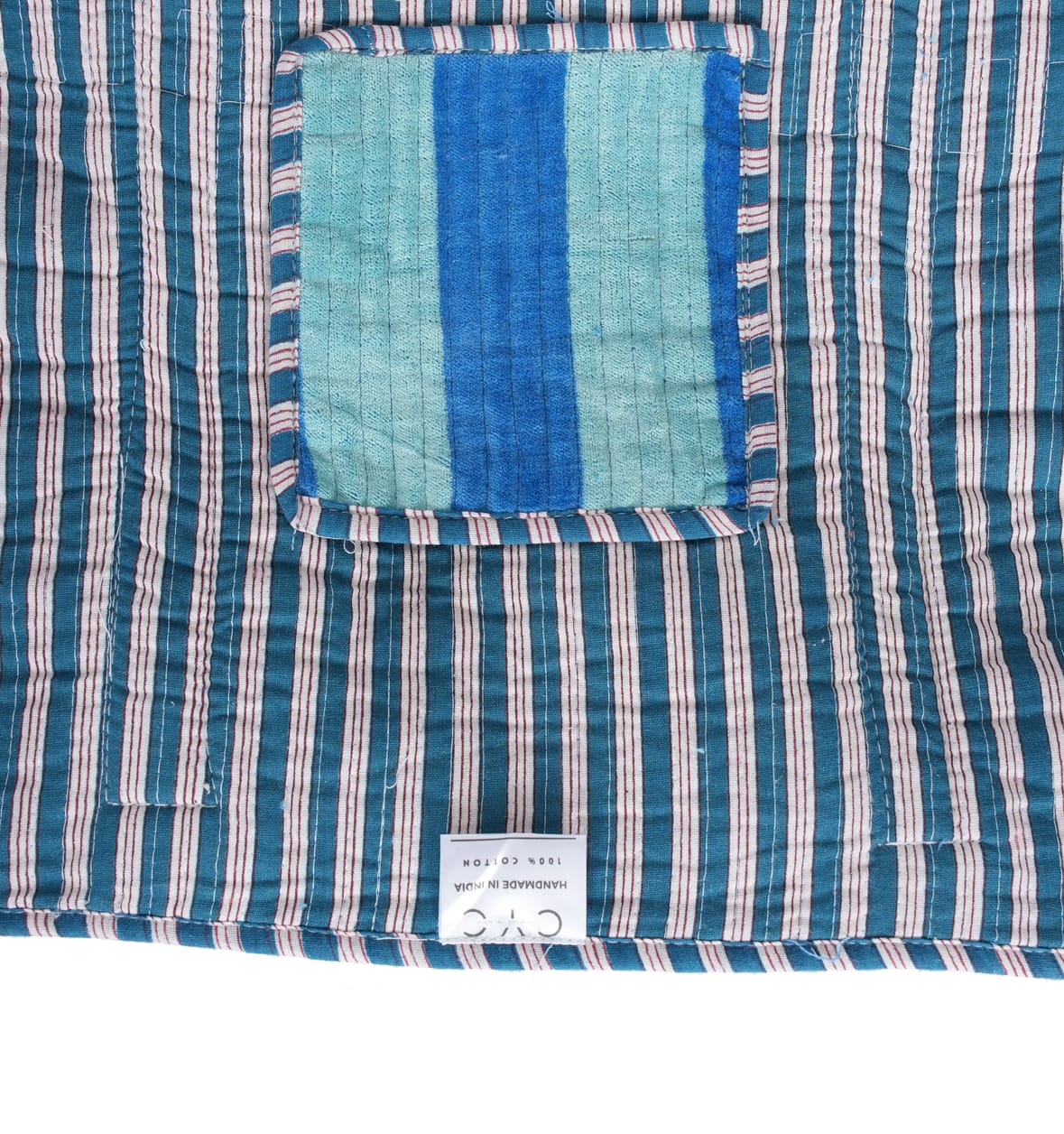 The Striped Velvet Tote — handmade quilted velvet tote bag, ethically made in Rajasthan, India