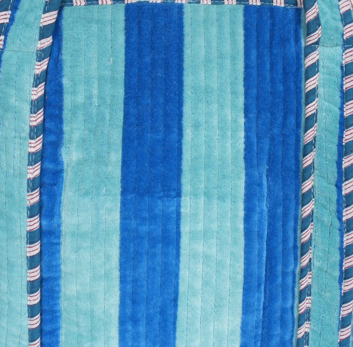 The Striped Velvet Tote — handmade quilted velvet tote bag, ethically made in Rajasthan, India