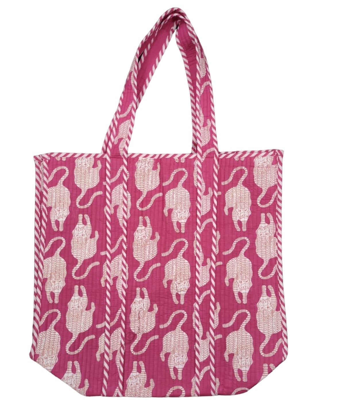 The Mouse Tiger Tote — handmade hand block printed cotton tote bag, ethically made in Rajasthan, India