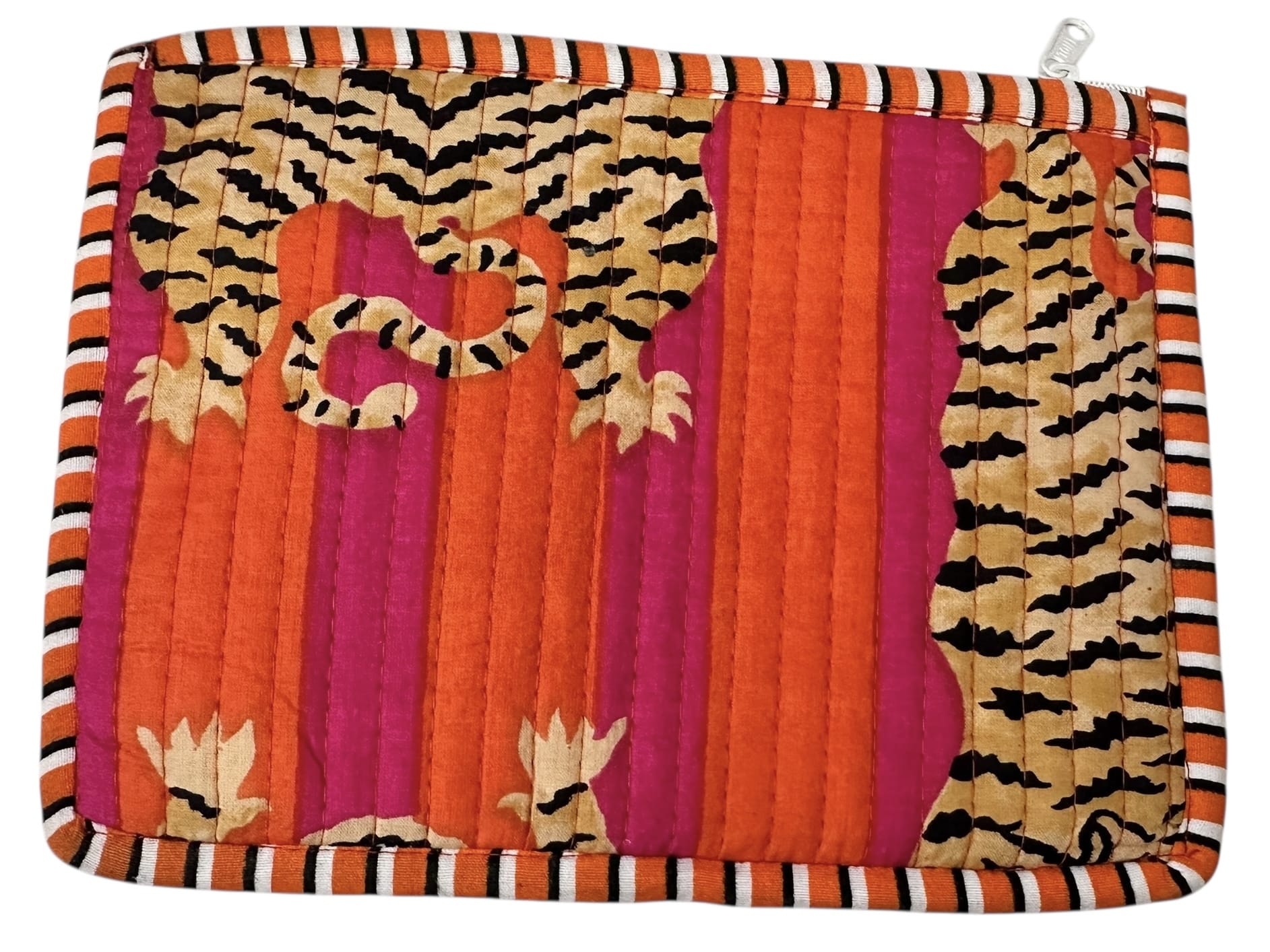 Recycled Flat Pouch — handmade hand block printed cotton pouch, ethically made in Rajasthan, India