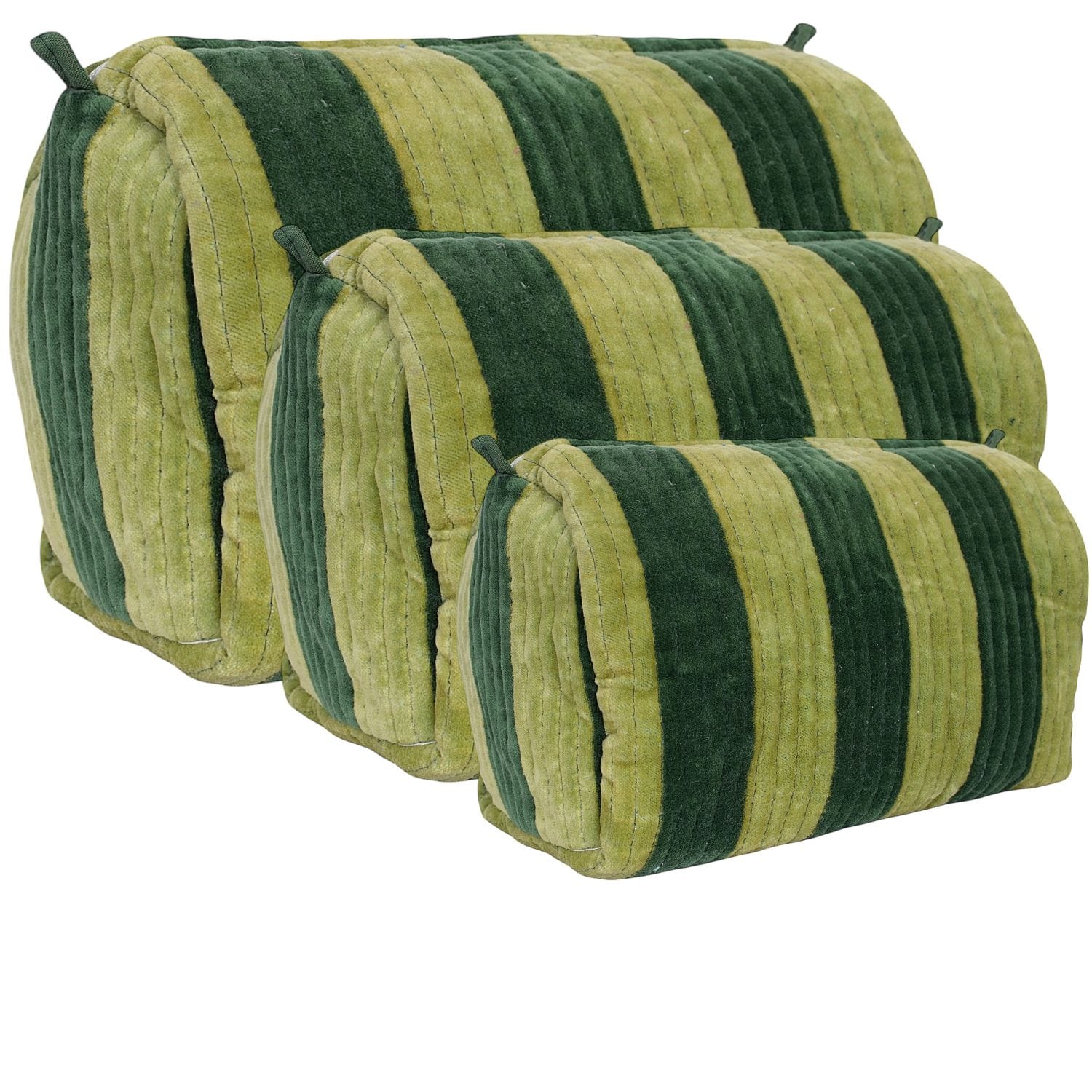 The Striped Velvet Travel Set — handmade quilted velvet travel pouch set, ethically made in Rajasthan, India