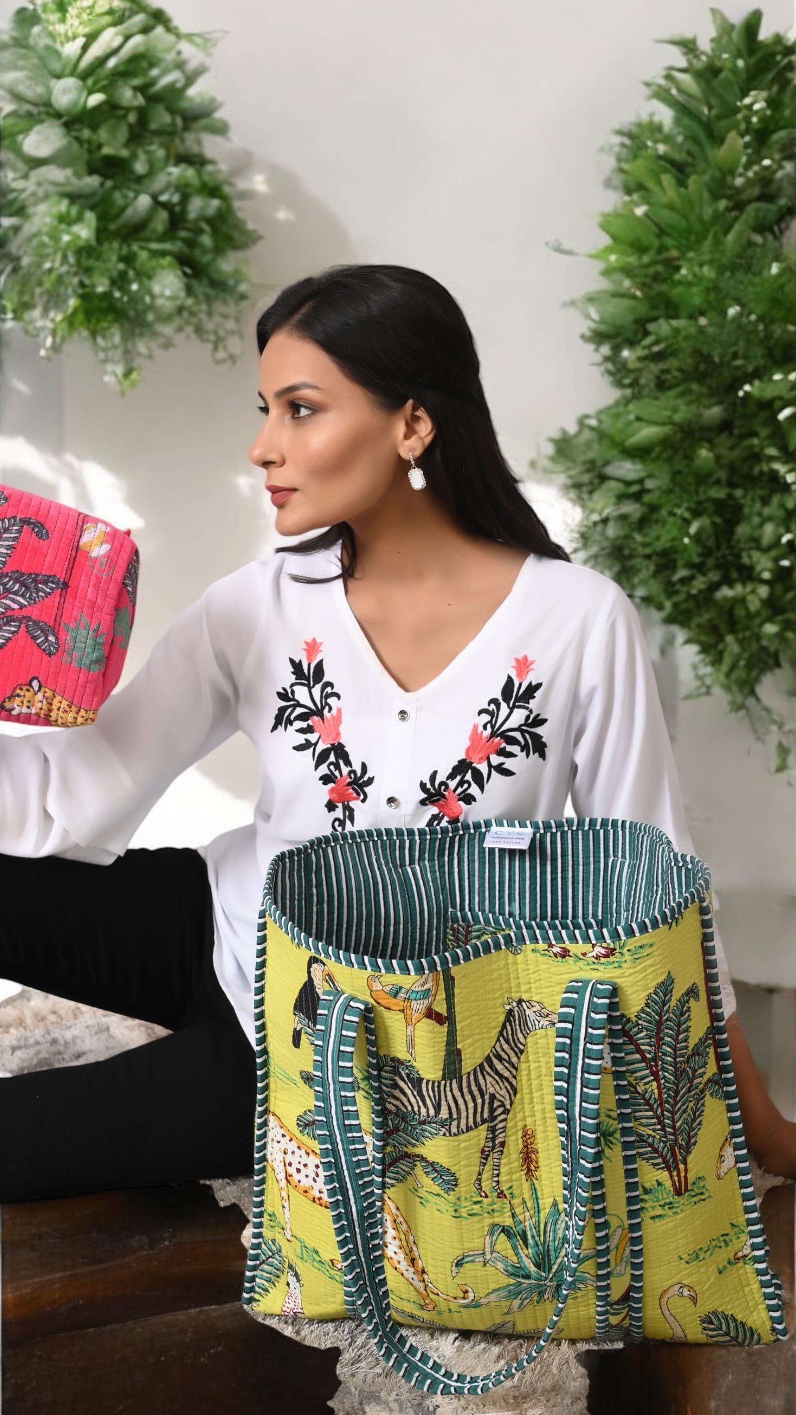The Jungle Tote — handmade hand block printed cotton tote bag, ethically made in Rajasthan, India