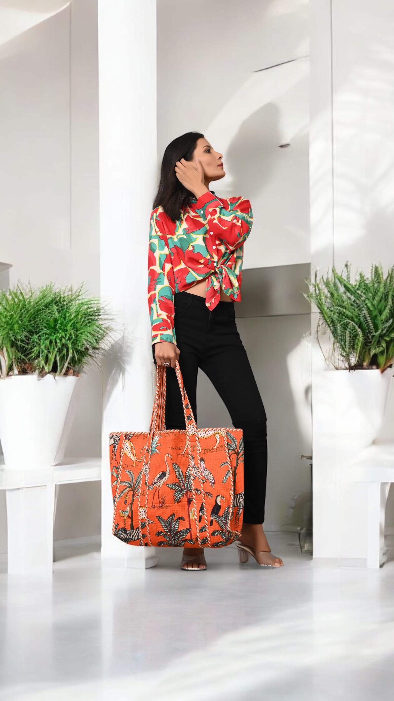 The Jungle Tote — handmade hand block printed cotton tote bag, ethically made in Rajasthan, India