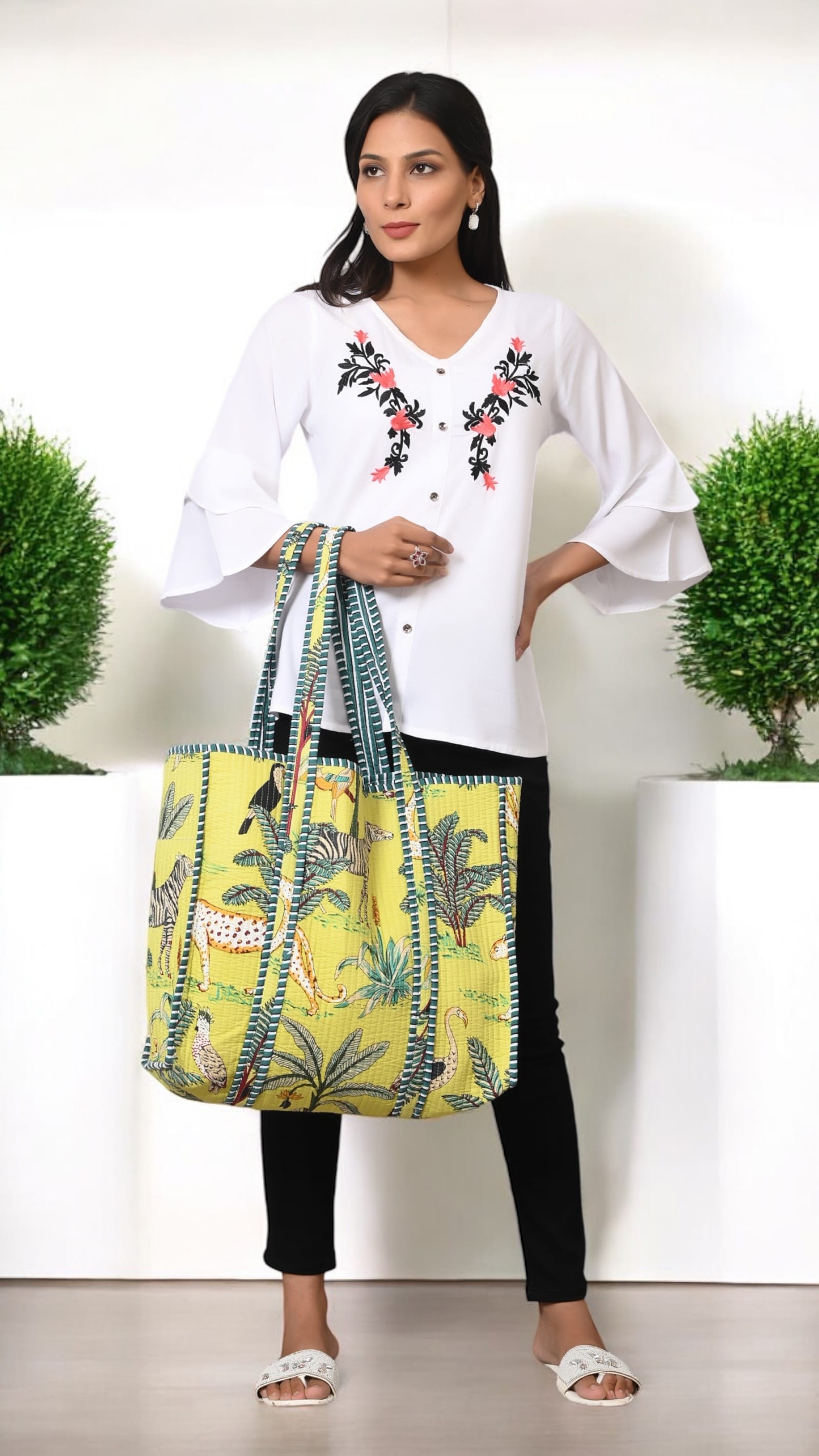 The Jungle Tote — handmade hand block printed cotton tote bag, ethically made in Rajasthan, India