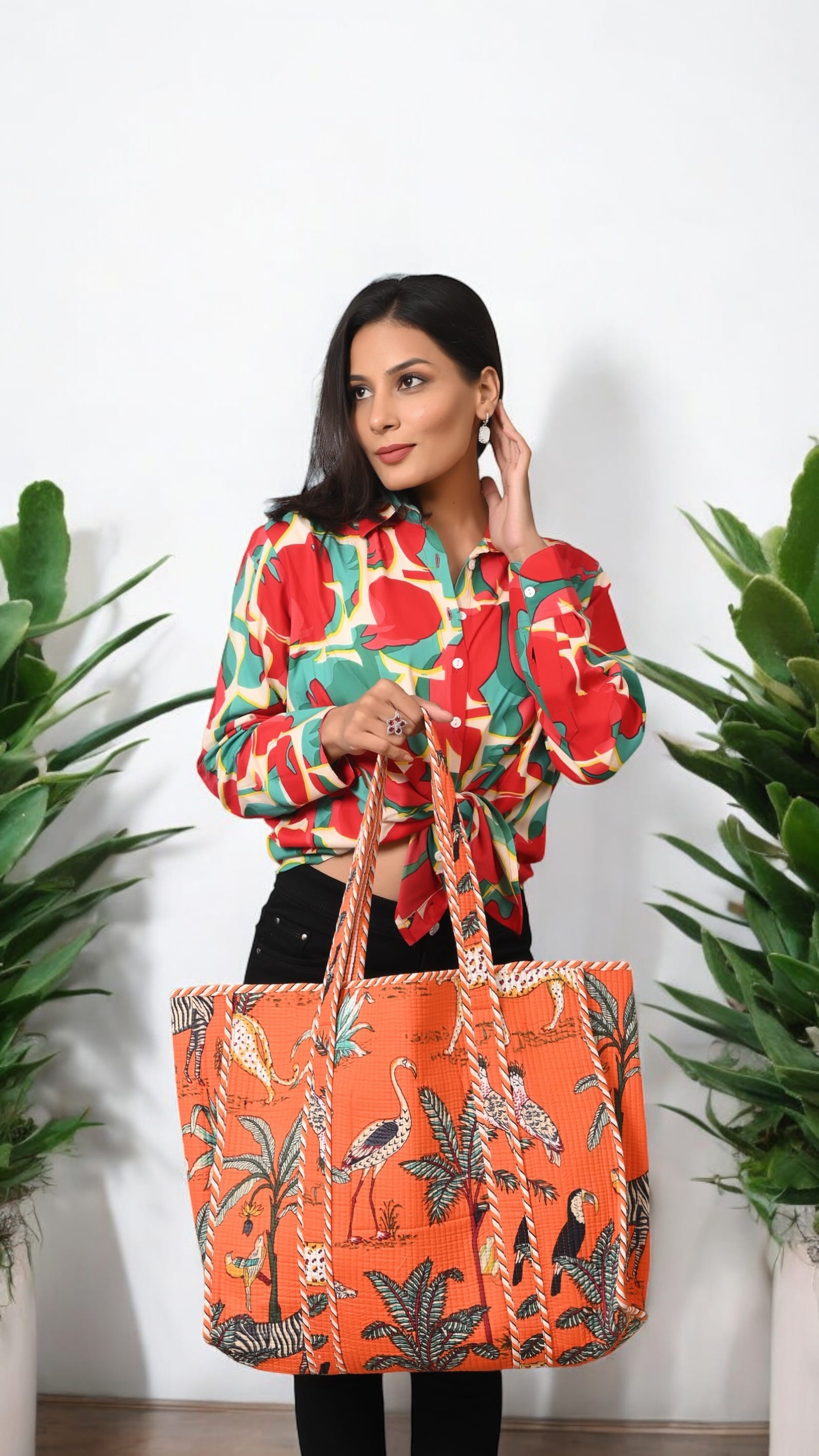 The Jungle Tote — handmade hand block printed cotton tote bag, ethically made in Rajasthan, India