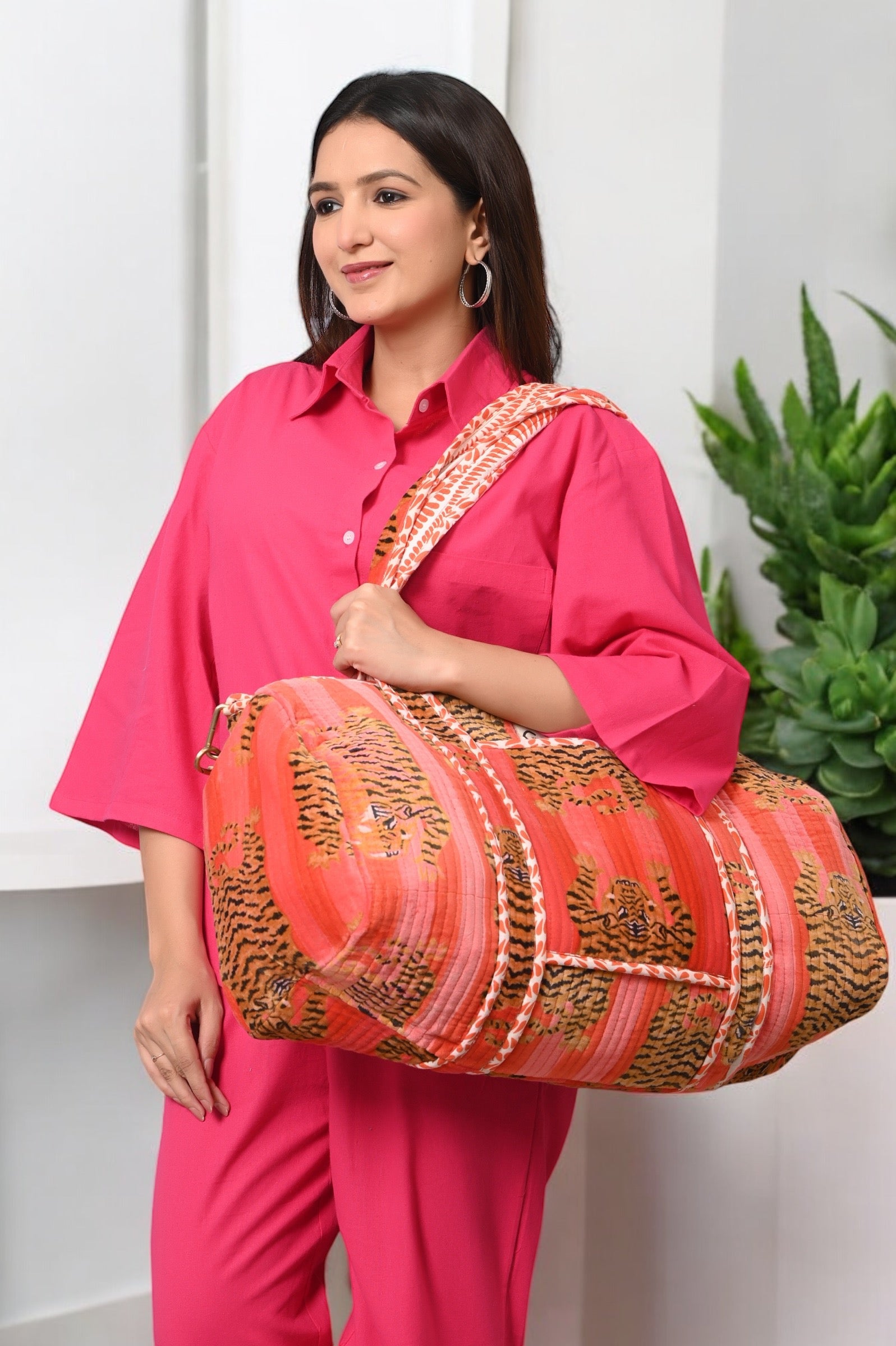 Tibetan Tiger Velvet Weekender Bag