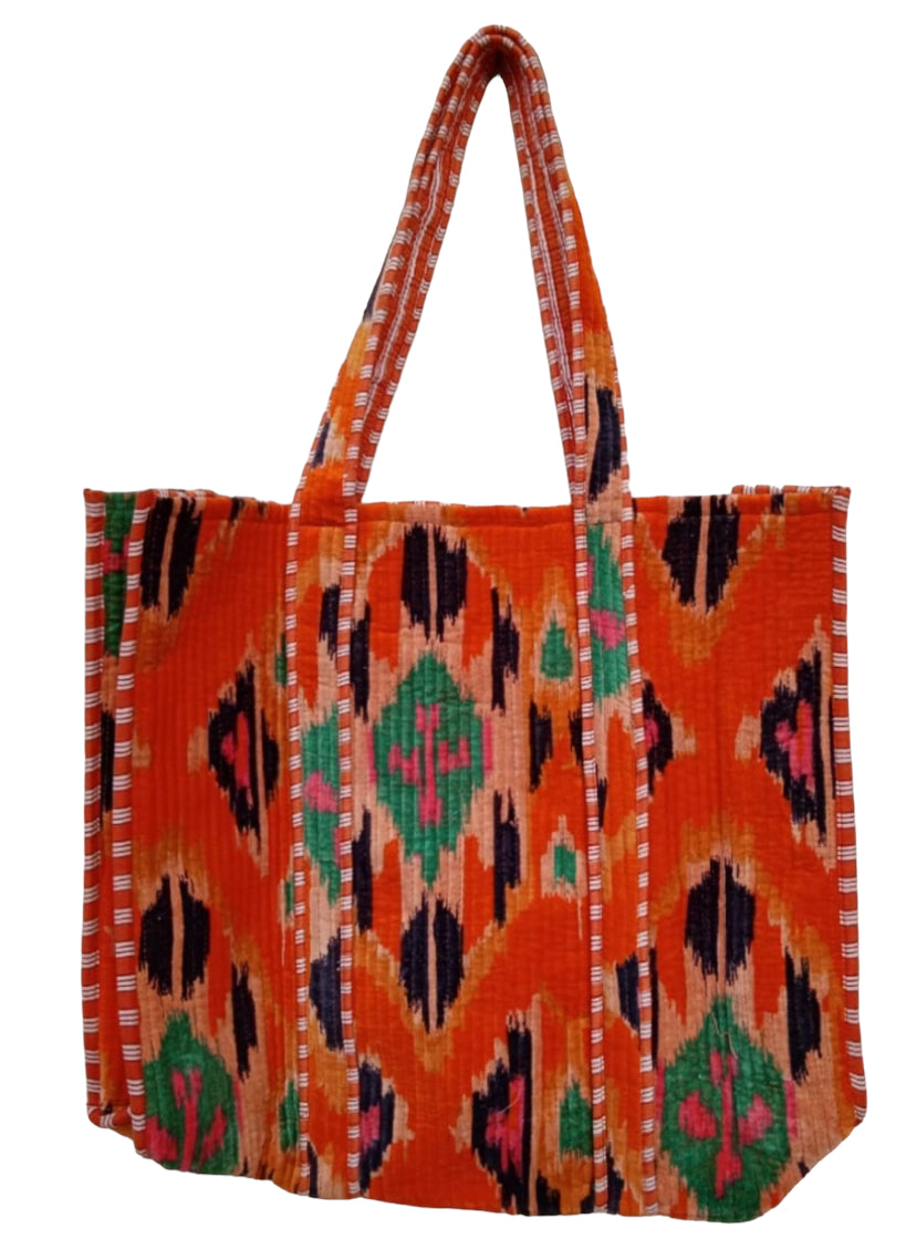 The Ultimate Ikat Velvet Tote