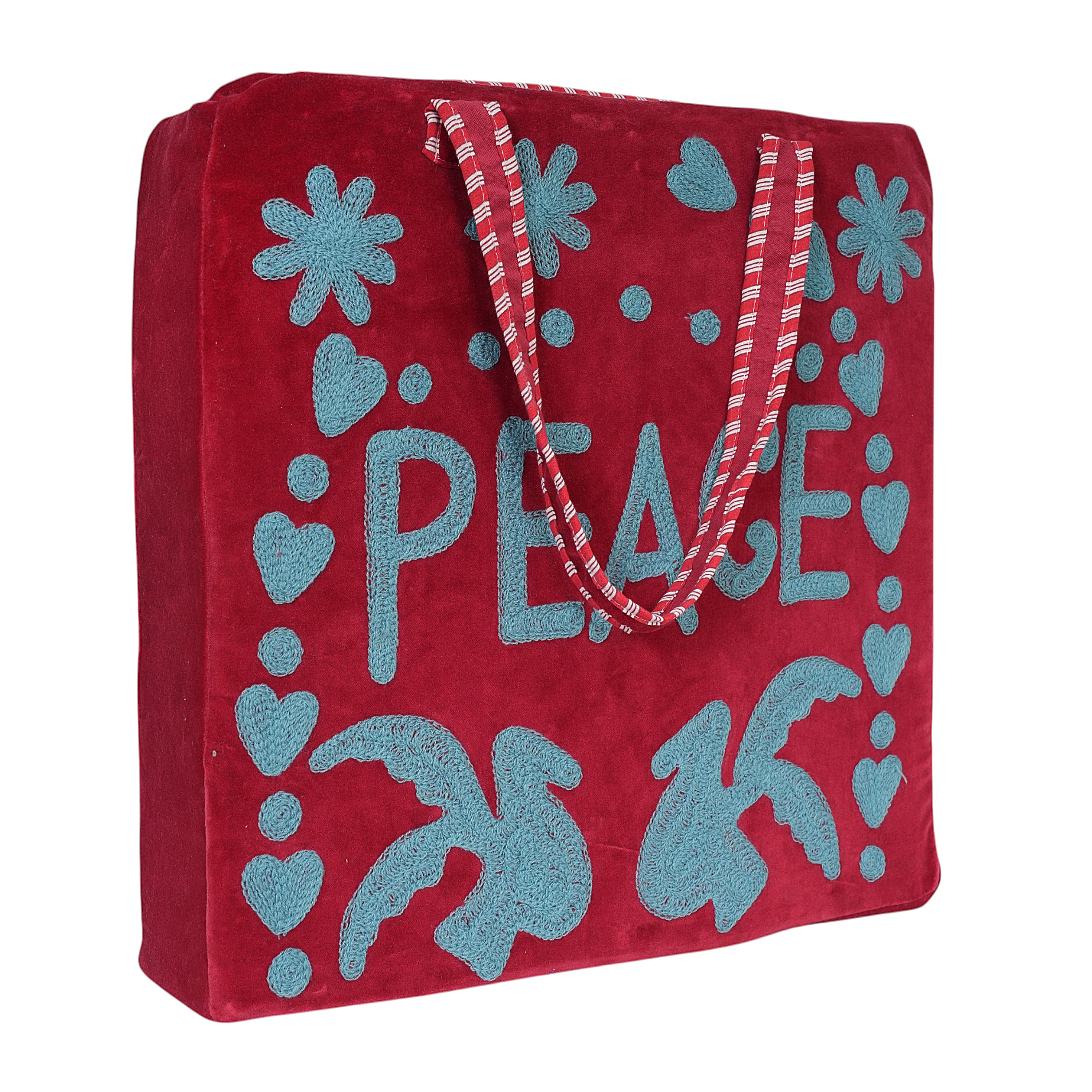 Peace Suzani Tote — handmade hand block printed cotton tote bag, ethically made in Rajasthan, India