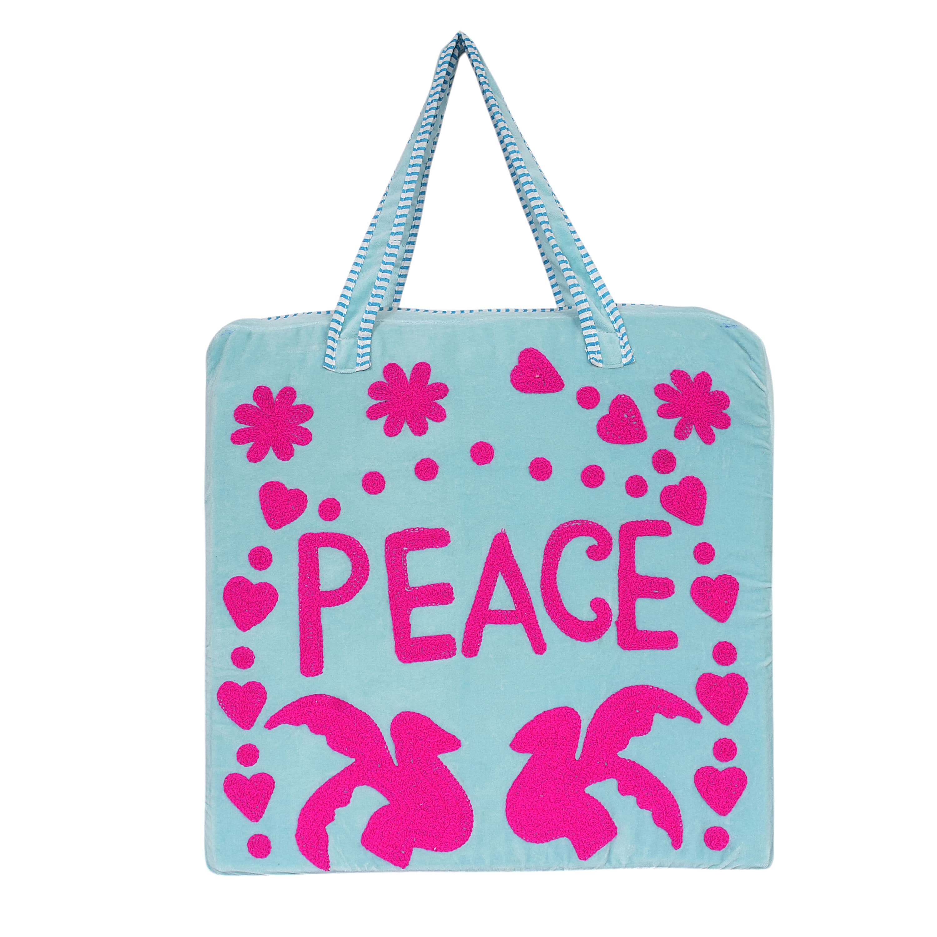 Peace Suzani Tote — handmade hand block printed cotton tote bag, ethically made in Rajasthan, India