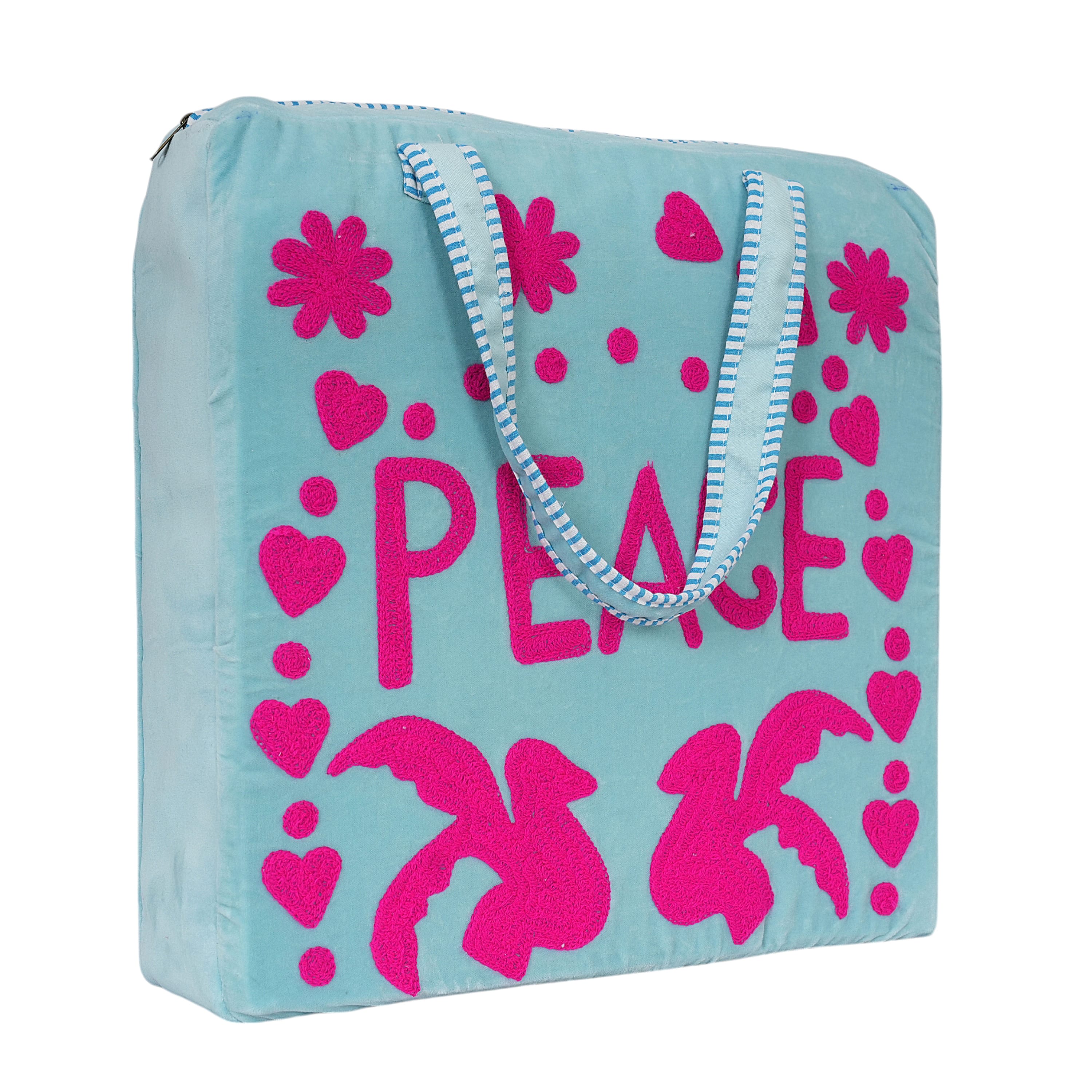 Peace Suzani Tote — handmade hand block printed cotton tote bag, ethically made in Rajasthan, India