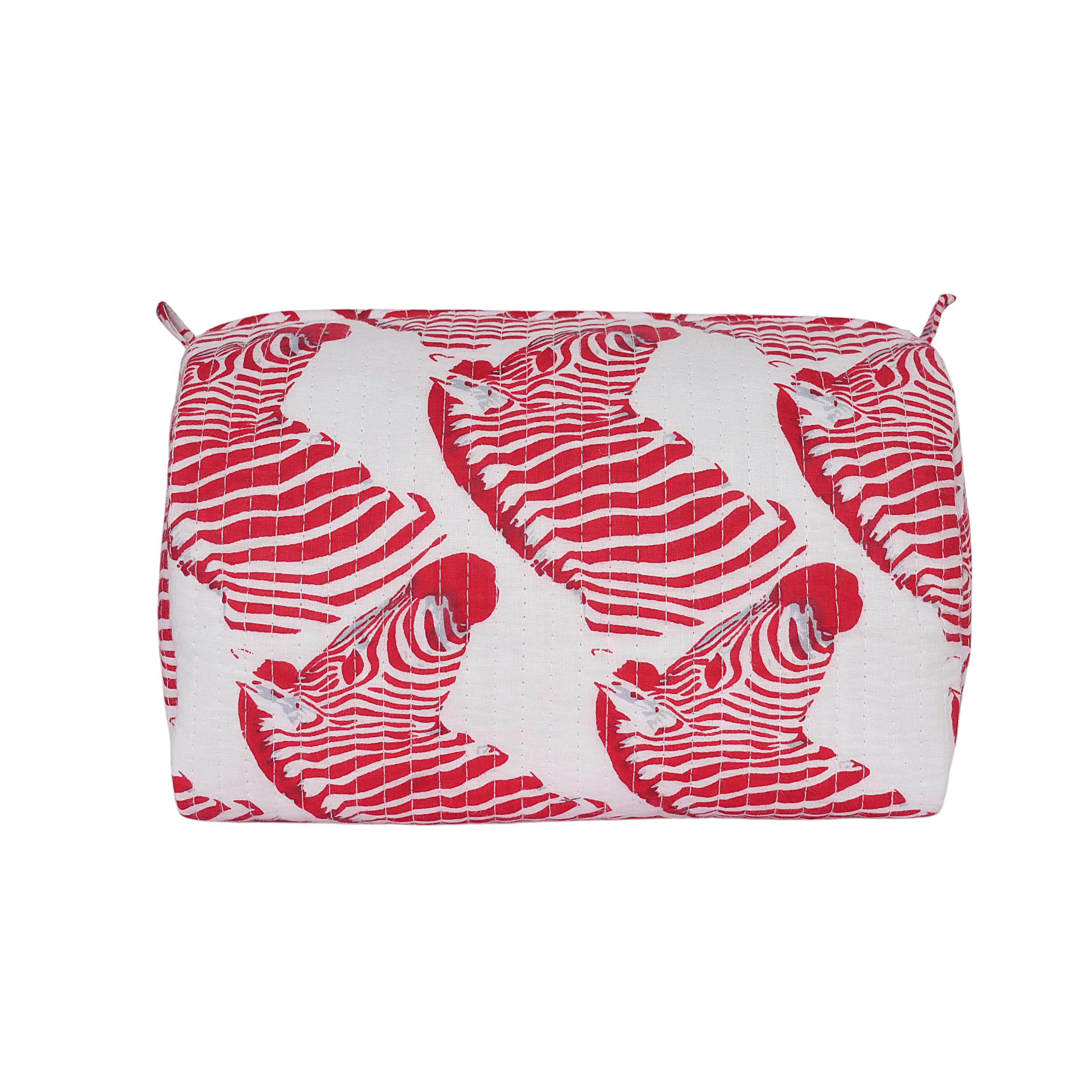 The Zebra Travel Set — handmade hand block printed cotton travel pouch set, ethically made in Rajasthan, India