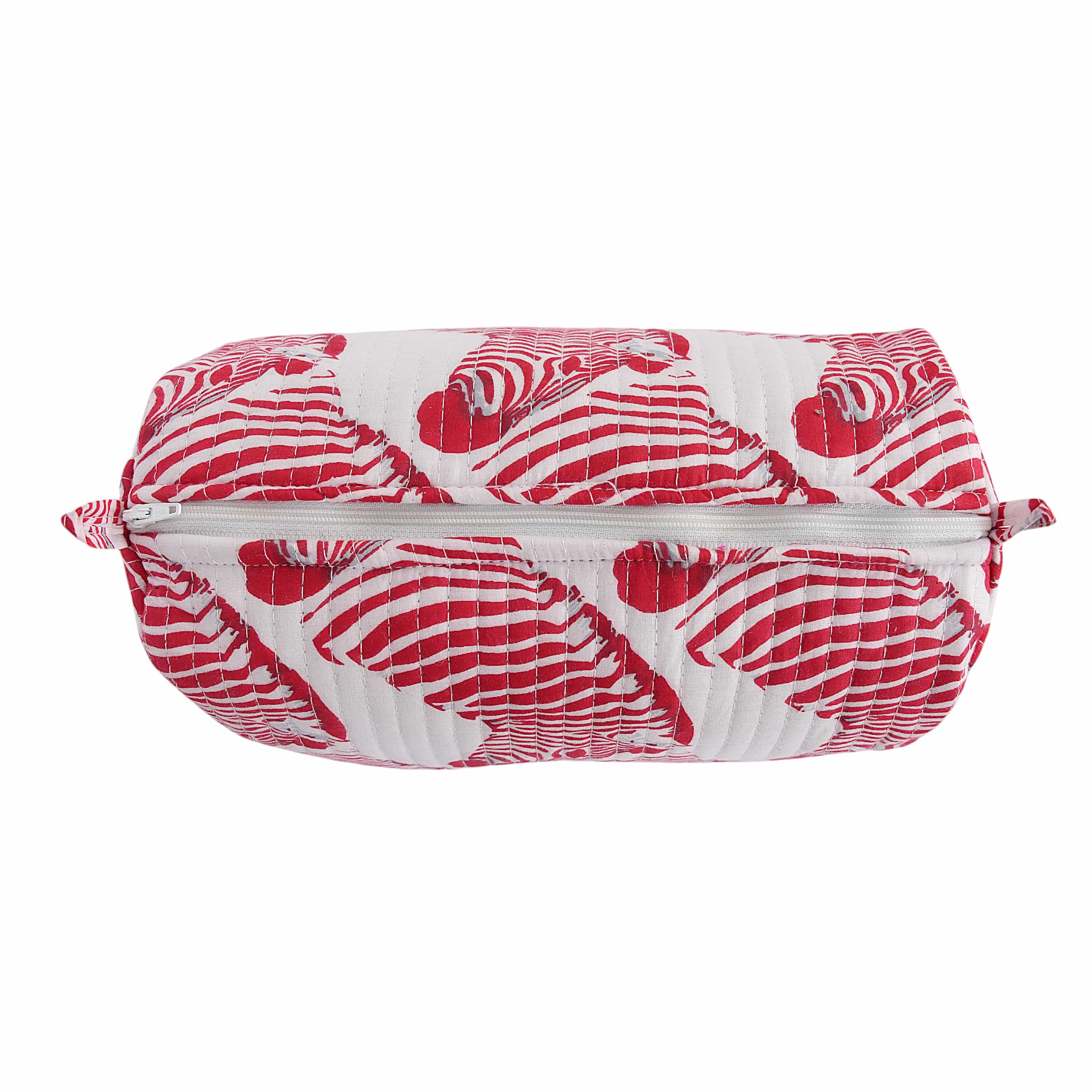 The Zebra Travel Set — handmade hand block printed cotton travel pouch set, ethically made in Rajasthan, India