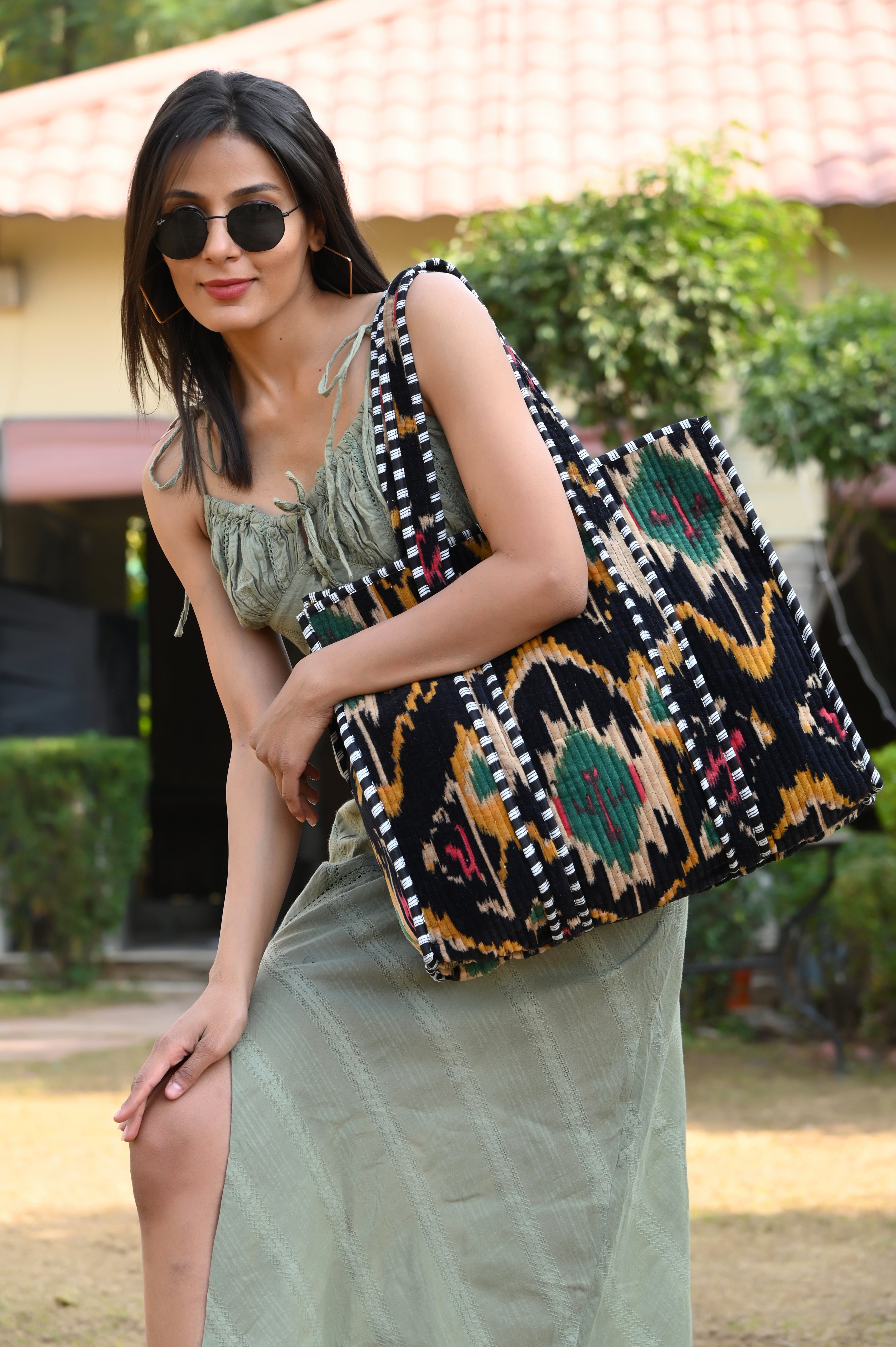 The Ikat Tote in Velvet