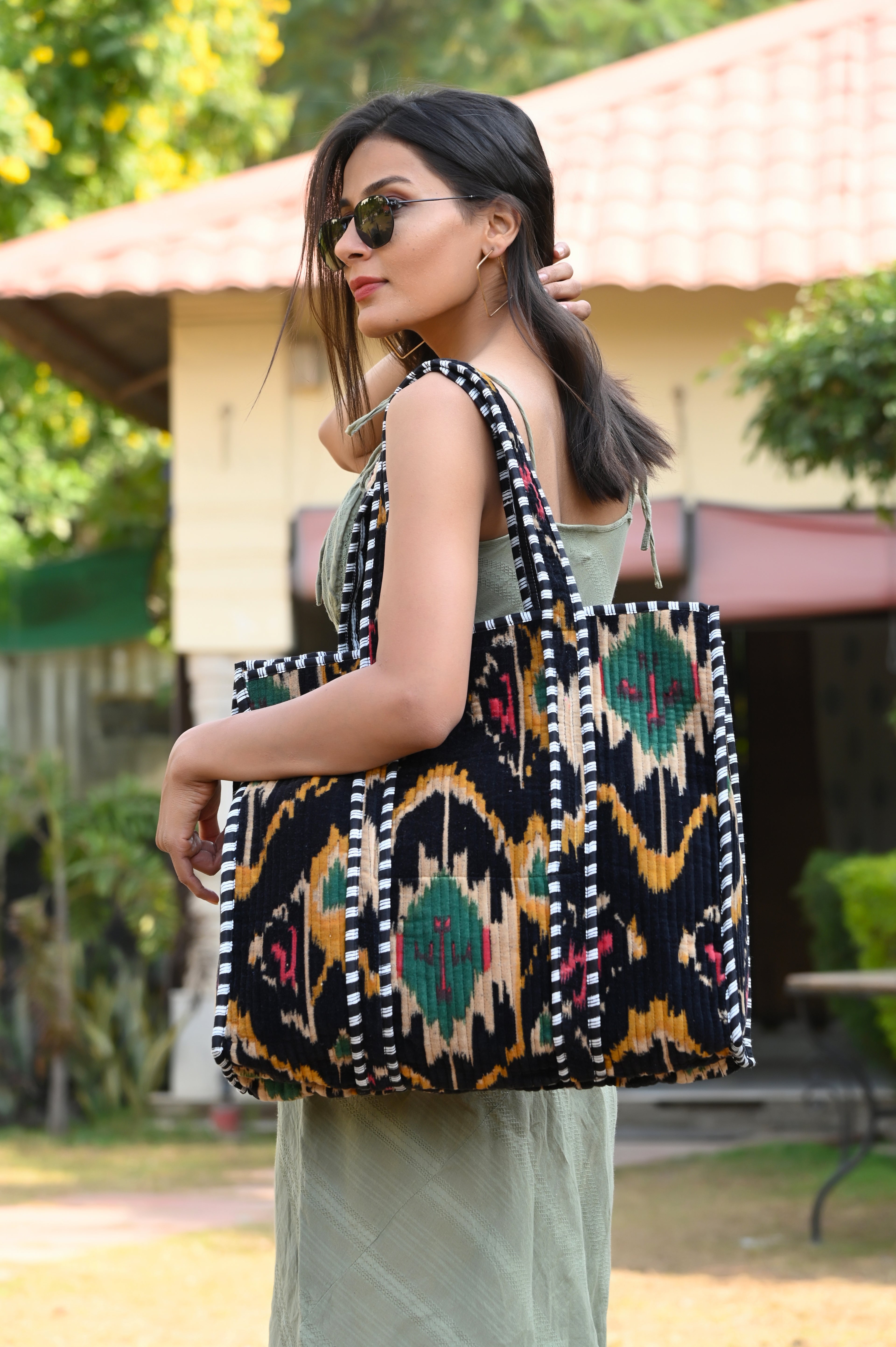 The Ikat Tote in Velvet