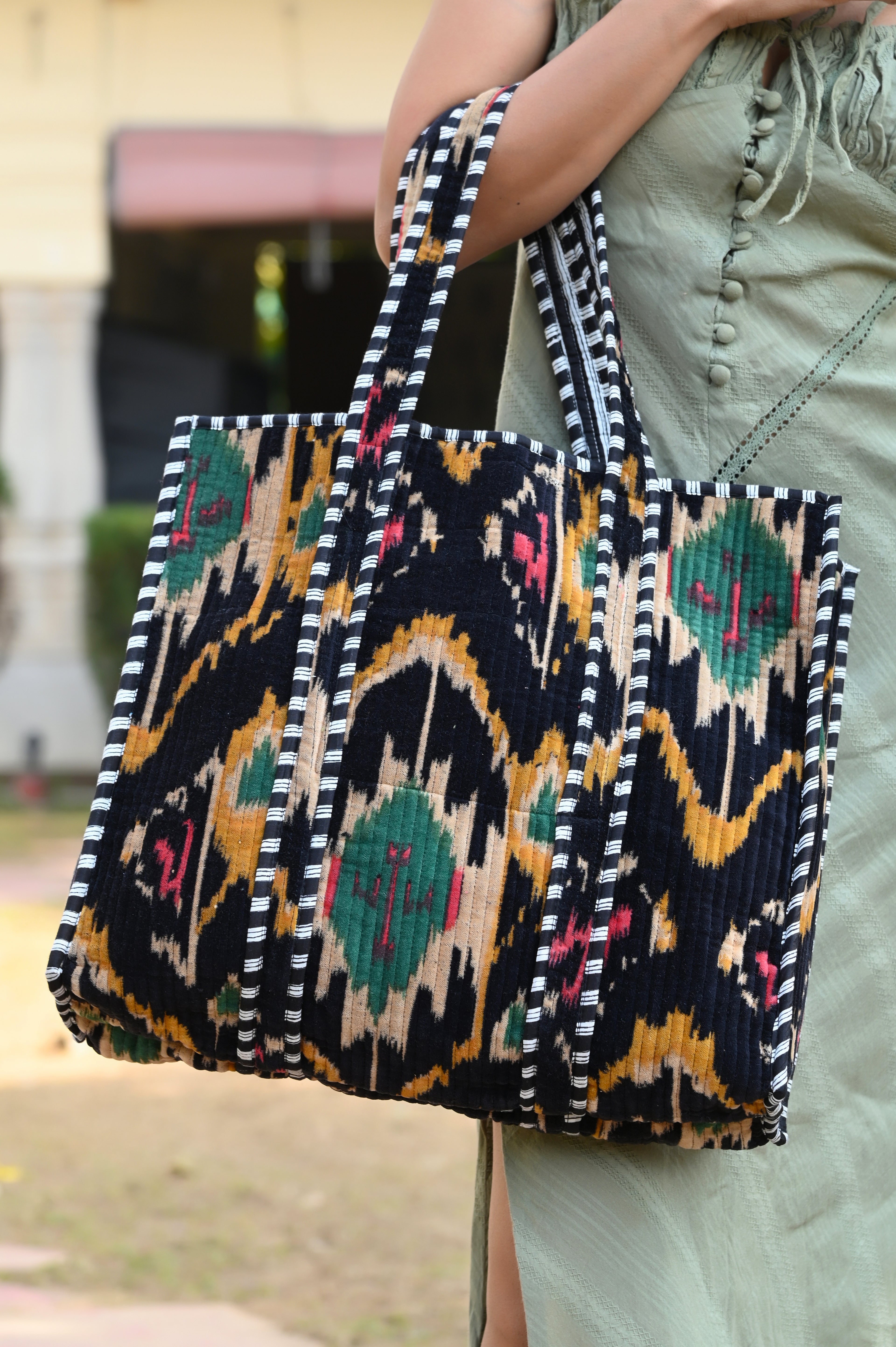 The Ikat Tote in Velvet